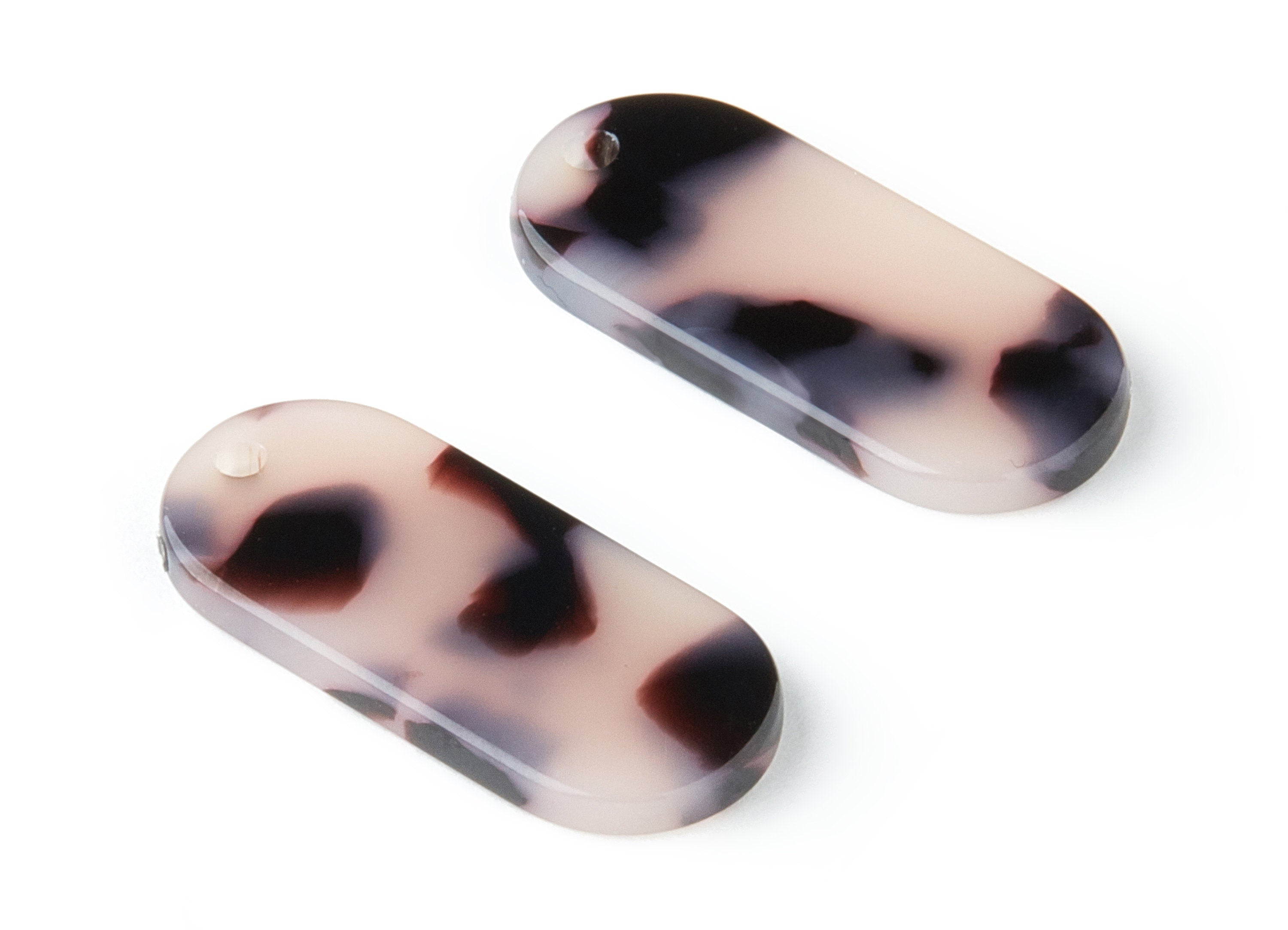 Acetate Acrylic Earring Charms - Blonde Tortoise Shell Earrings - Oval Shaped Pendant - Color Code: A06 - 26.6x11.7x2.65mm - AC1209D - DOMEDBAZAAR