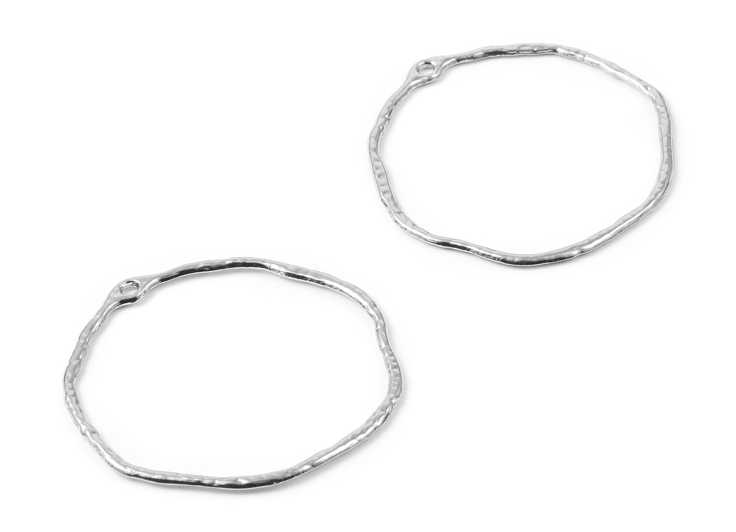 Circle Frame Shaped Charms - Aluminium Earring Findings - Alloy Pendant for Necklace - Jewelry Supplies - 42x44x1.3mm - ZZ1158S - DOMEDBAZAAR