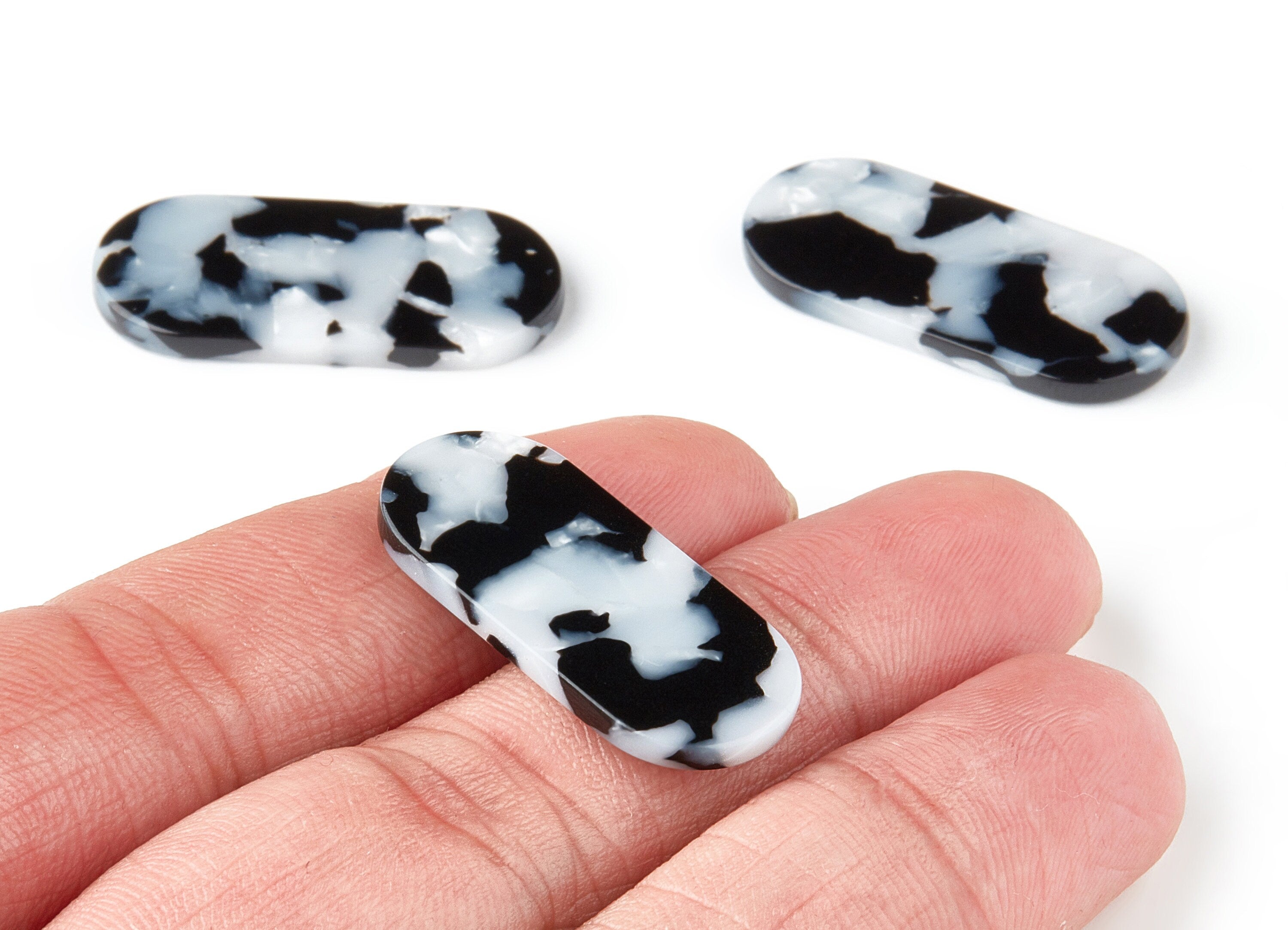 Acetate Oval Earring Charms - Oval Shaped Pendant - Earring Findings - Jewelry Supplies - Color Code: A15 - 30.65x13.76x2.66mm - AC1134EE - DOMEDBAZAAR