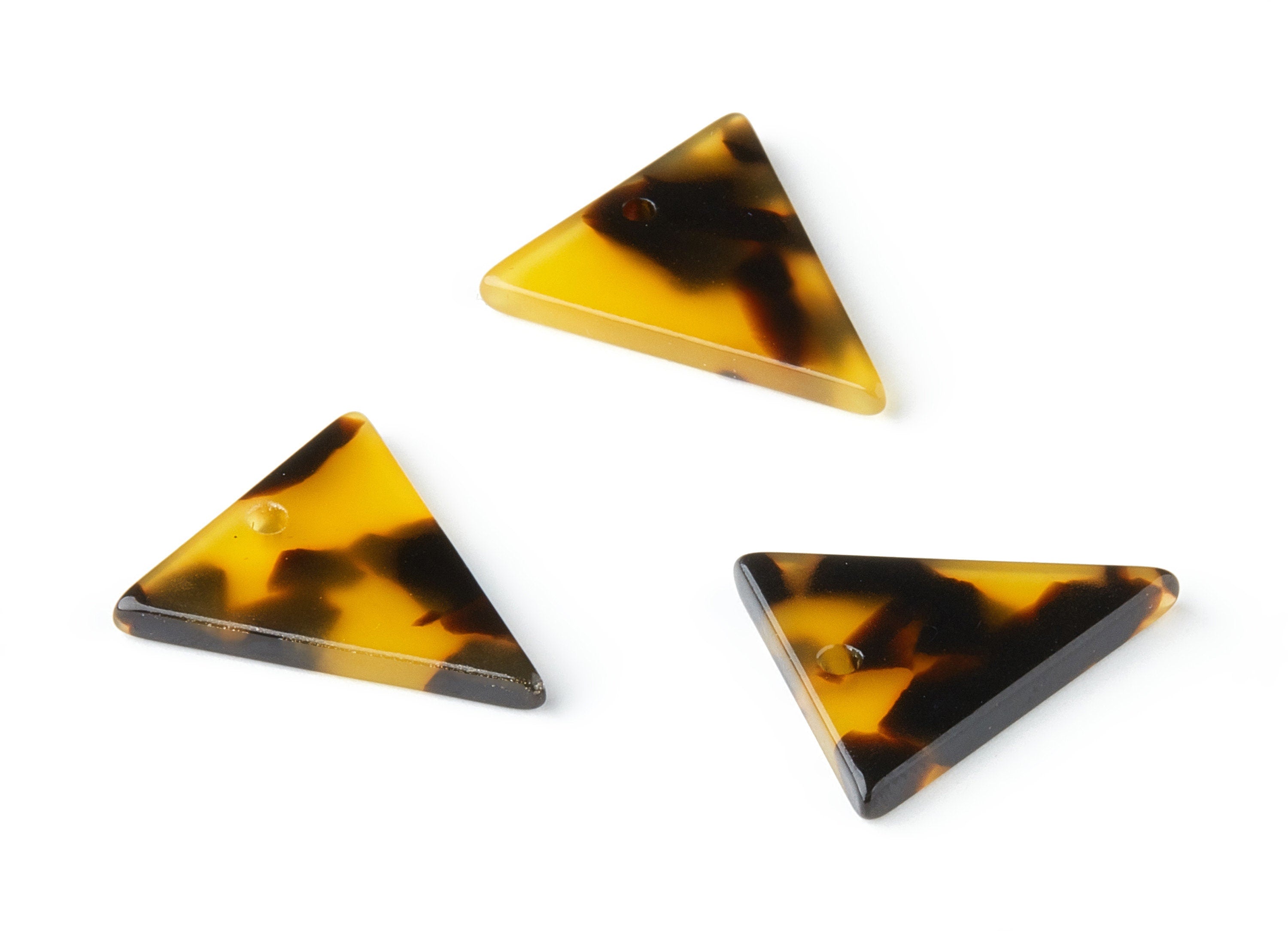 Acetate Acrylic Earring Charms - Tortoise Shell Earrings - Triangle Pendant - 1 Hole - Color Code: A02 - 20.25x18.28x2.38mm - AC1440 - DOMEDBAZAAR