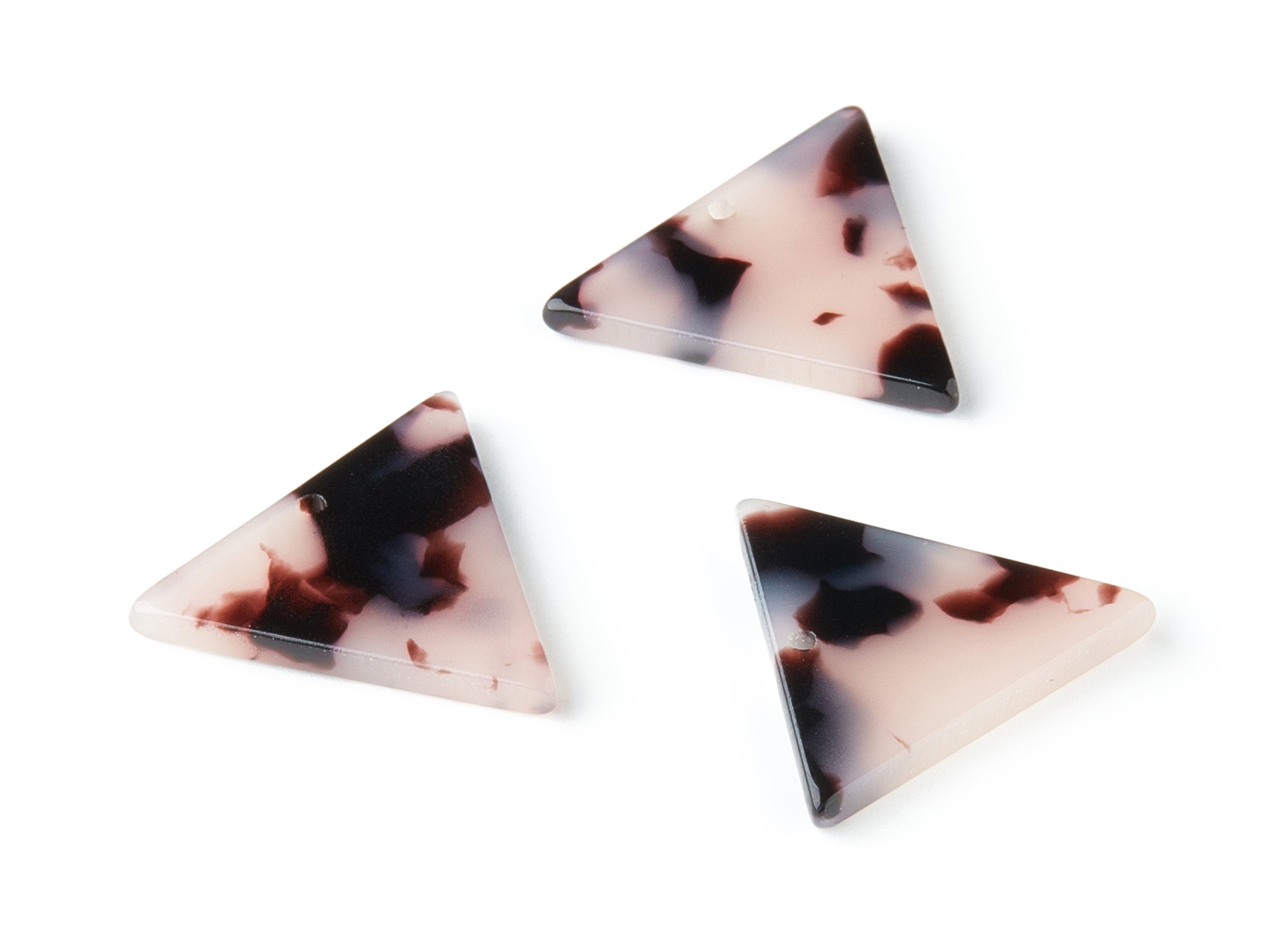 Acetate Acrylic Earring Charm - Blonde Tortoise Shell Earrings - Triangle Shaped - 1 Hole - Color Code: A06 - 21.94x18.99x2.45mm - AC1442 - DOMEDBAZAAR