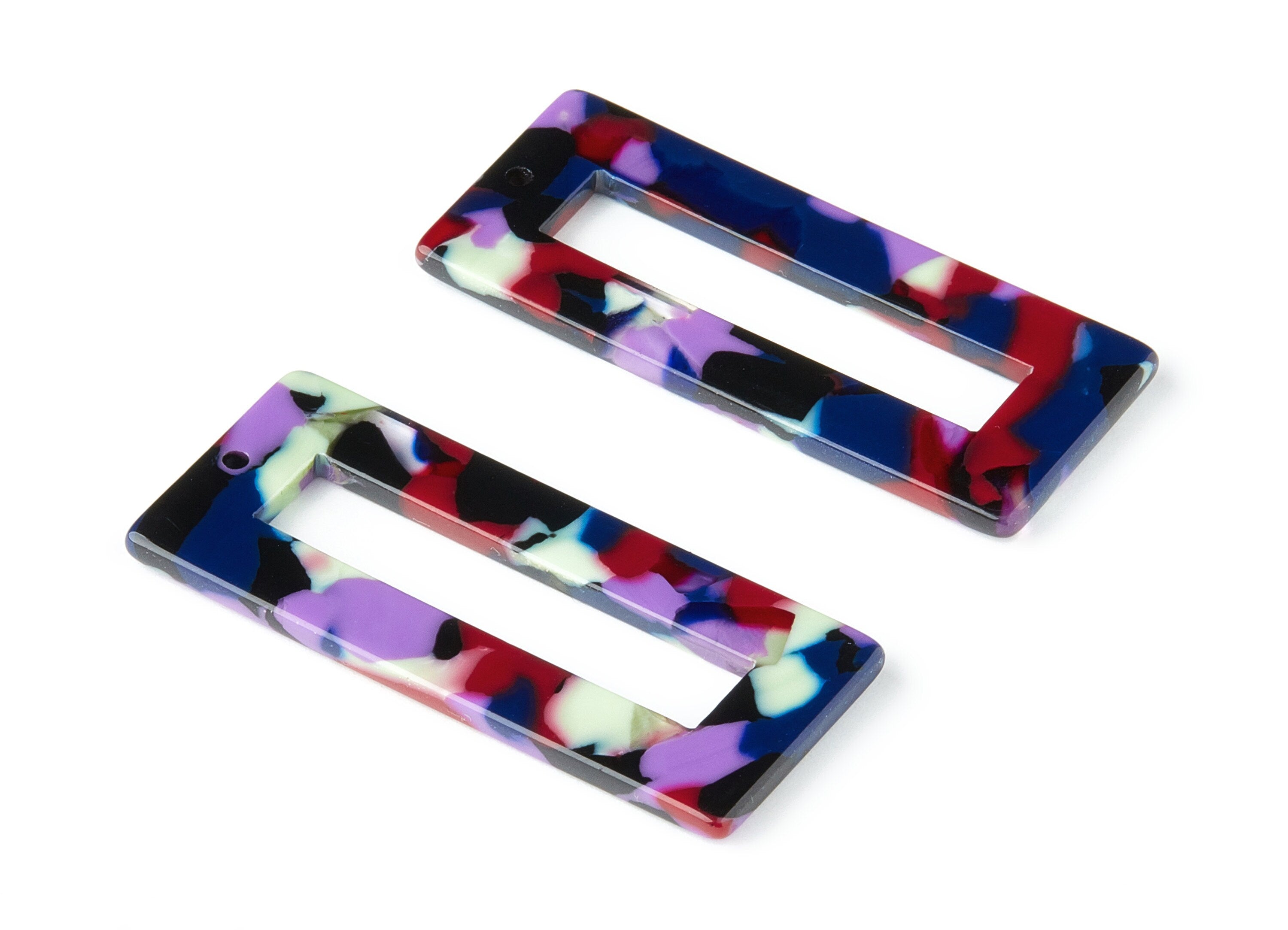 Acetate Rectangle Charms - Rectangle Pendant - Earring Findings - Jewelry Supplies - Color Code: A151 - 47.83x20.6x2.61mm - AC1025L - DOMEDBAZAAR