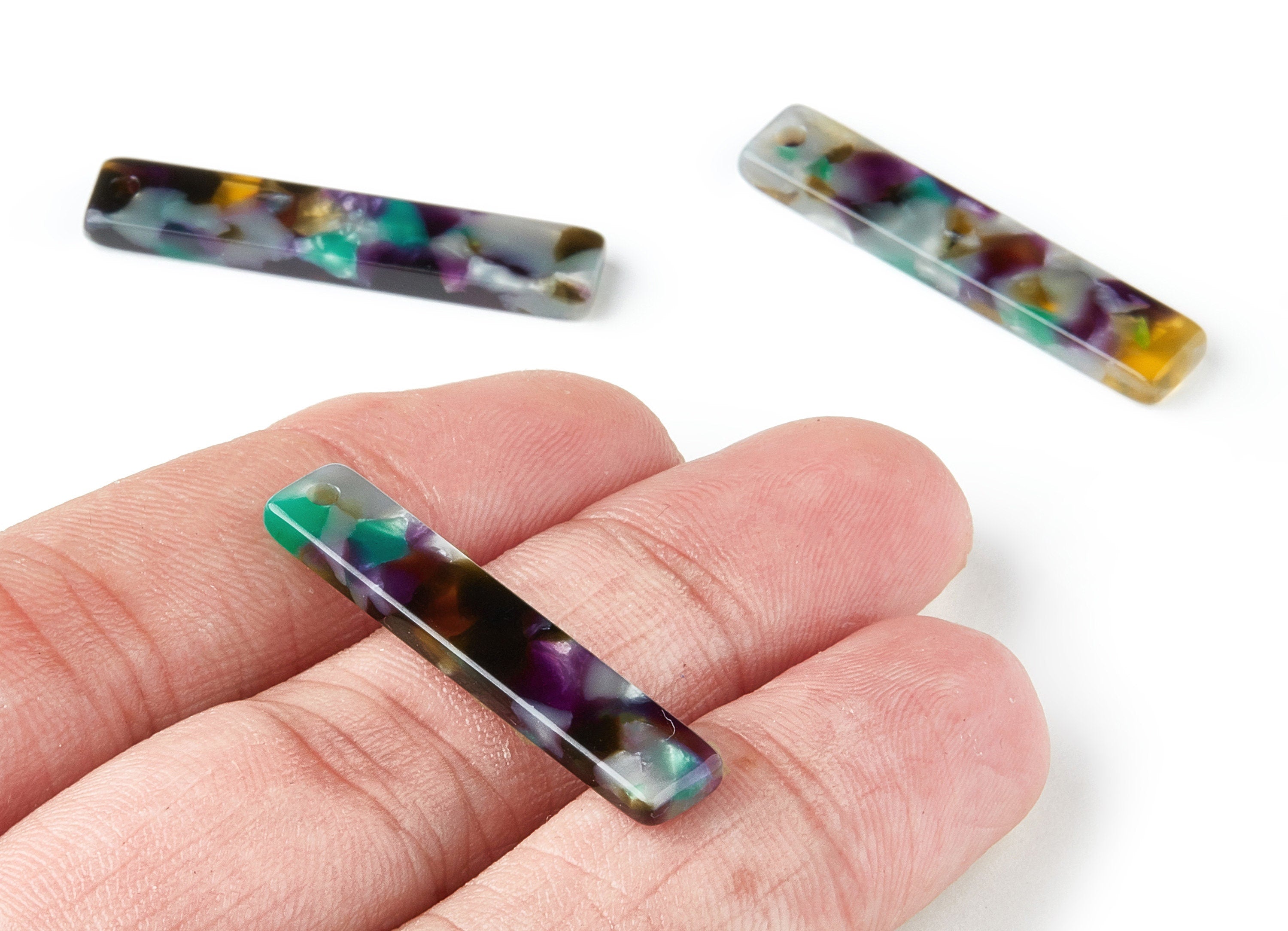 Acetate Stick & Bar Charms - Stick Earrings and Pendant - Earring Findings - Jewelry Supplies - Color Code: A50 - 34x7x2.6mm - AC1026AC - DOMEDBAZAAR