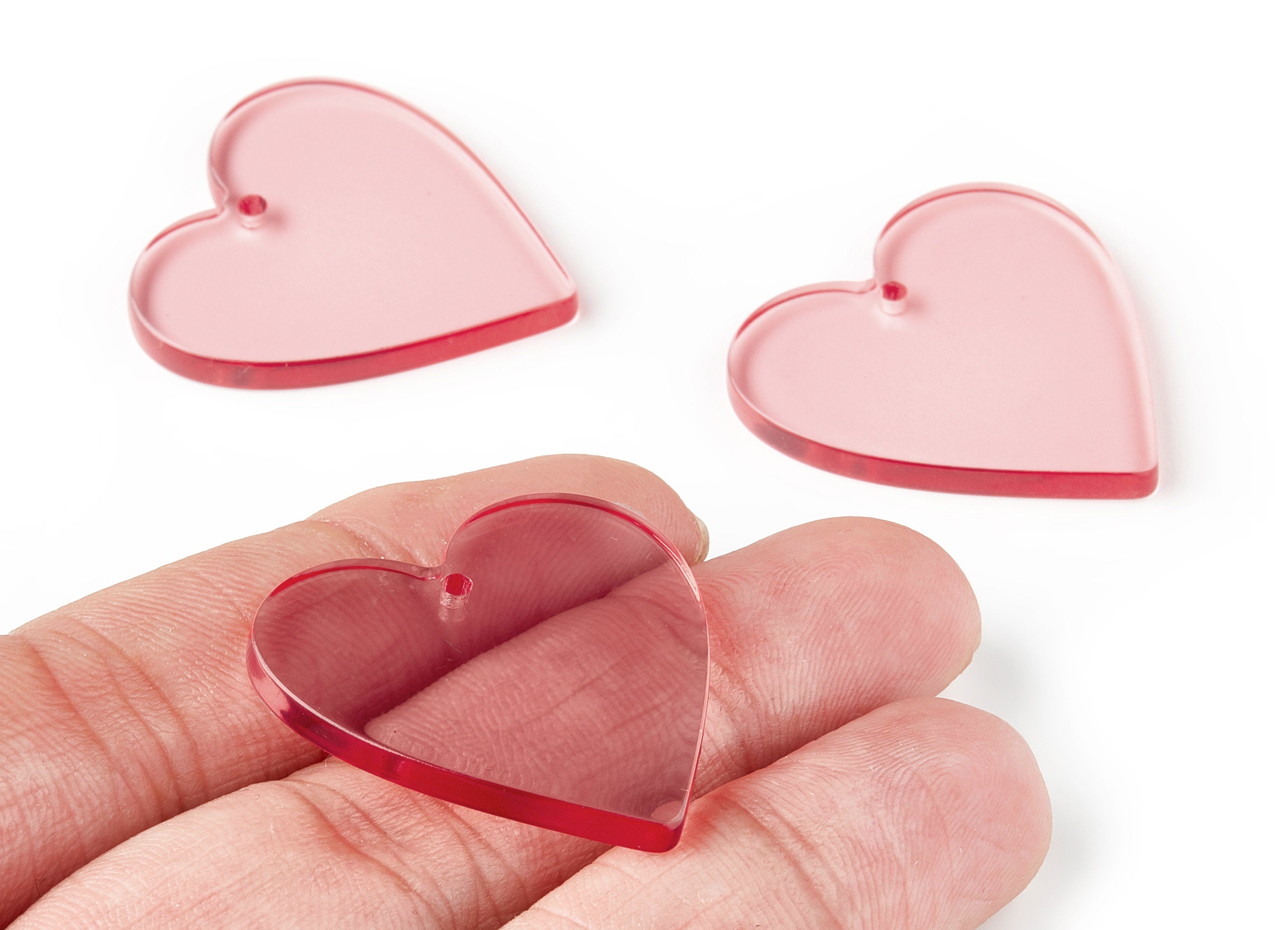 Acrylic Earring Charms - Earring Findings - Heart Shaped Pendant - Color Code: A69 - 31.78x31.34x2.64mm - AC1431A - DOMEDBAZAAR
