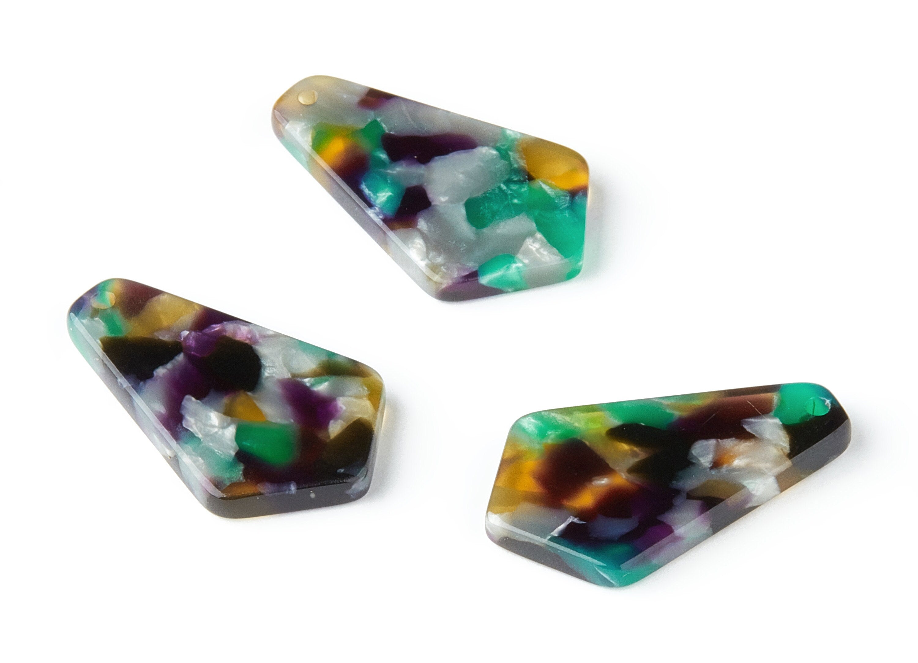 Acetate Geometric Earring Charms - Geometric Pendant - Jewelry Supplies - Color Code: A50 - 27x16.59x2.65mm - AC1319G - DOMEDBAZAAR