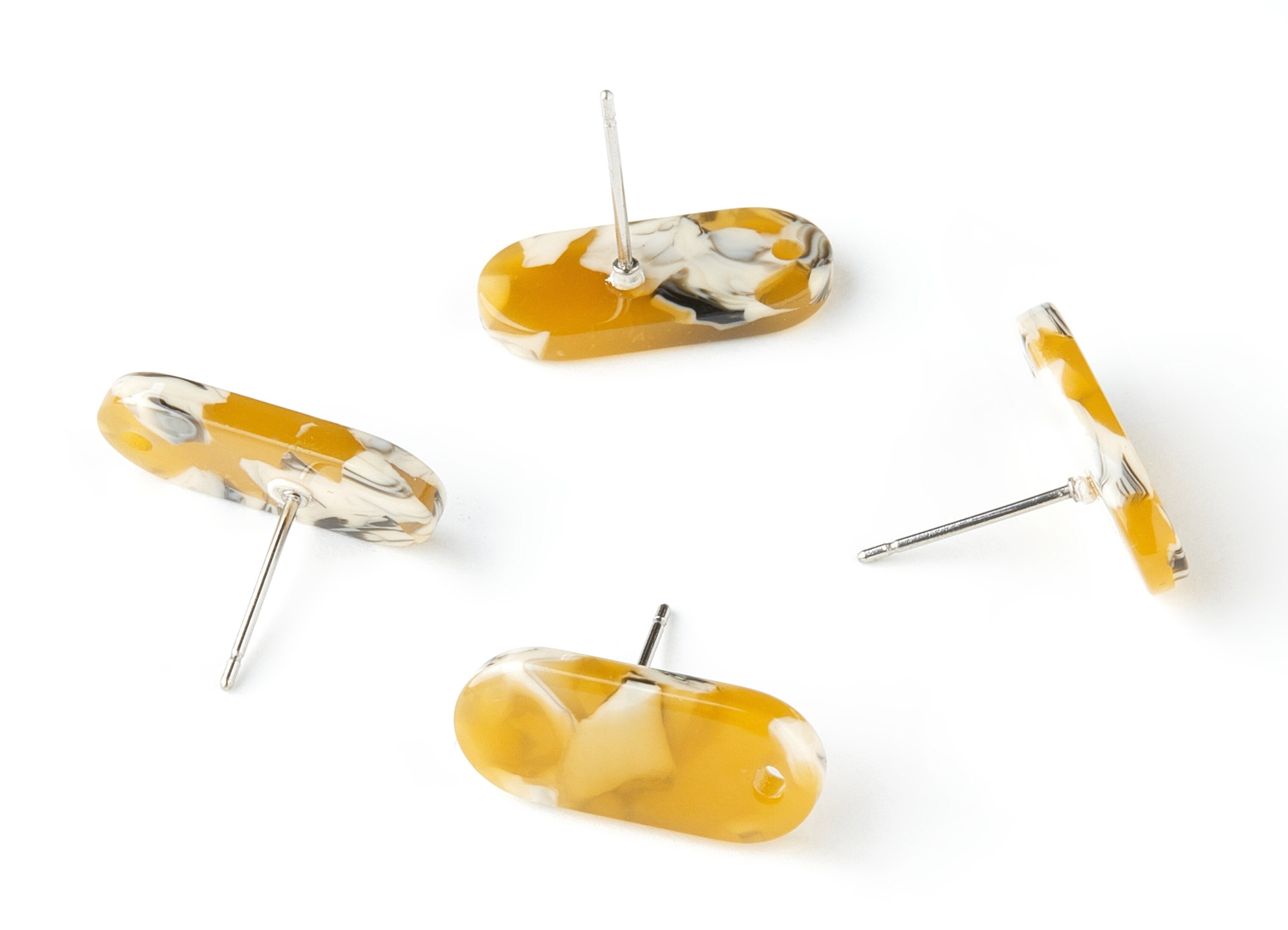 Acetate Oval Earring Stud - Acrylic Oval Earring Post - Earring Post - Jewelry Supplies - Color Code: A14 - 18.78x7.85x2.7mm - AC1276BB - DOMEDBAZAAR