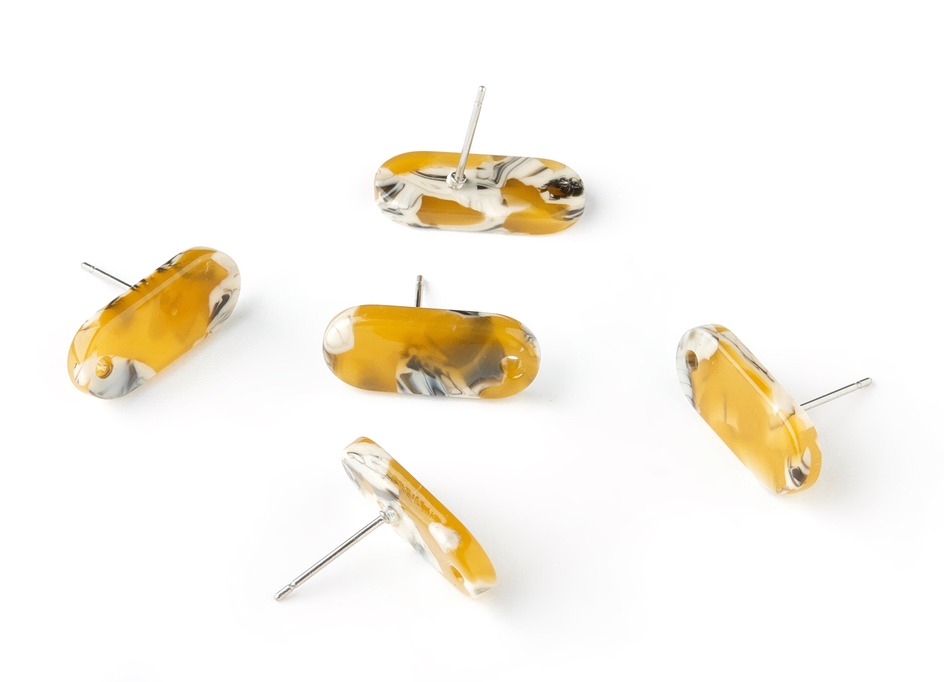 Acetate Oval Earring Stud - Acrylic Oval Earring Post - Earring Post - Jewelry Supplies - Color Code: A14 - 18.78x7.85x2.7mm - AC1276BB - DOMEDBAZAAR
