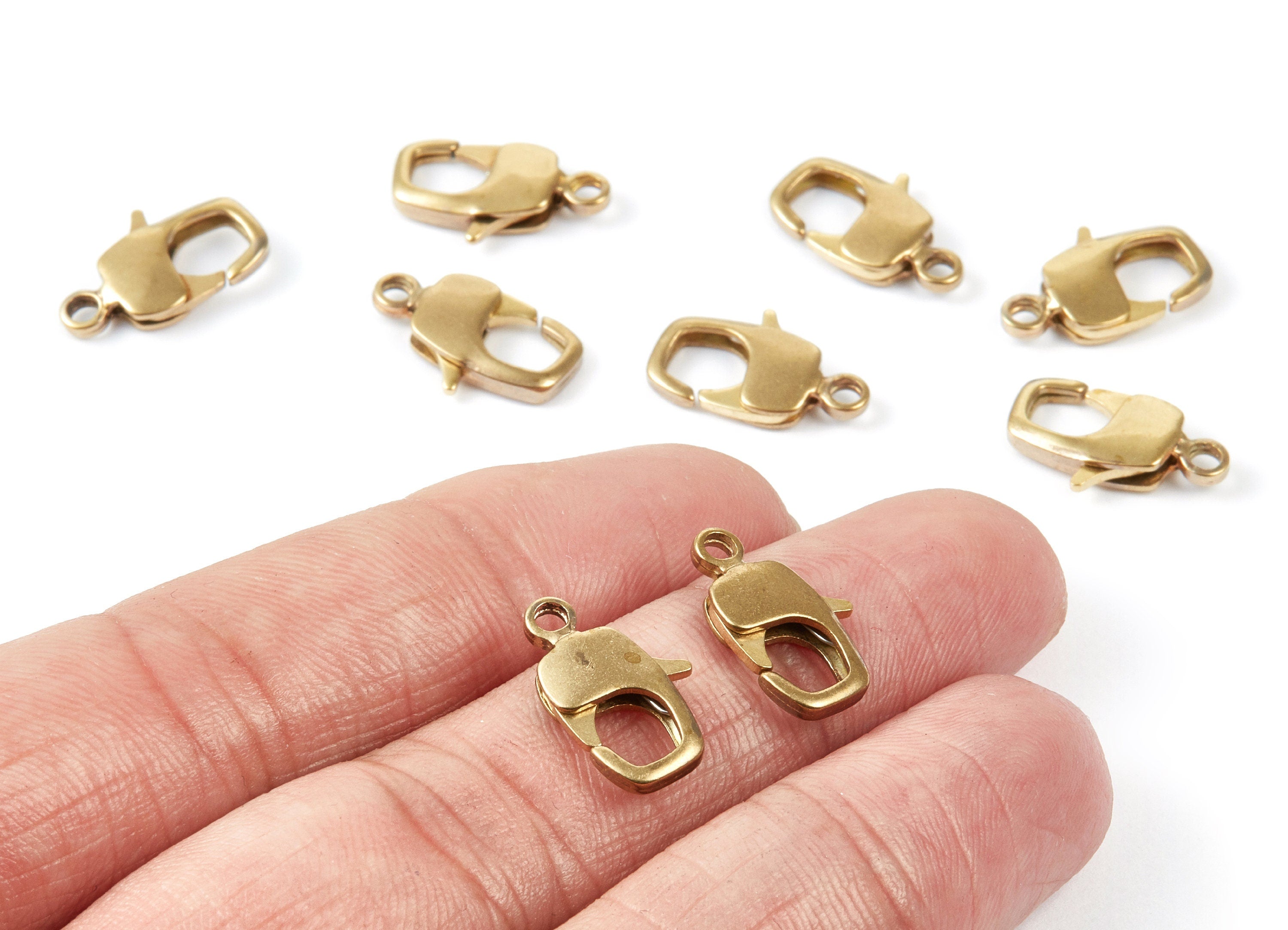 Brass Parrot Clasp - 17mm - Raw Brass Lobster Claw Clasps - Jewelry Supplies - 16,2x9,73mm - PP1661 - DOMEDBAZAAR