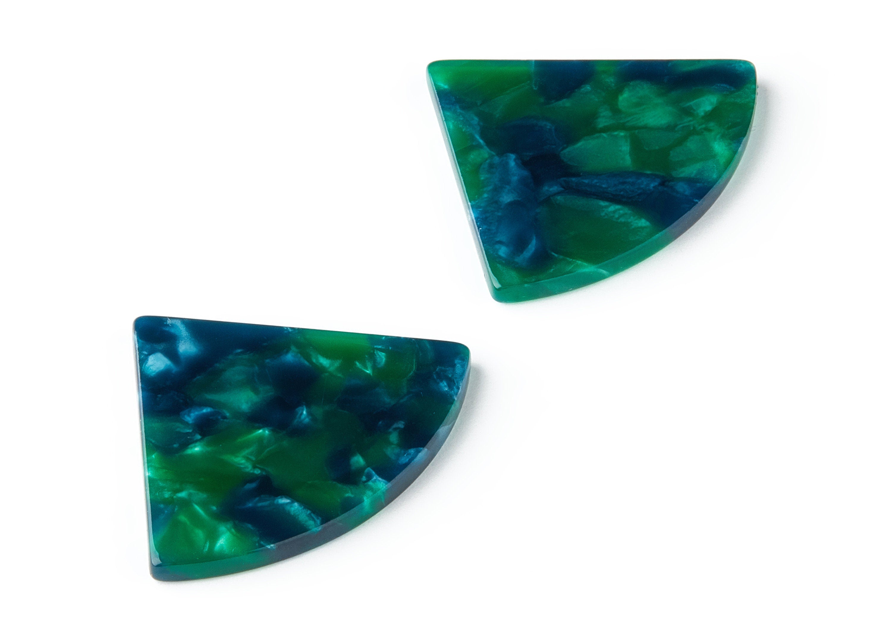 Acetate Fan Earring Charms - Acrylic Fan Pendant - Earring Findings - Jewelry Supplies - Color Code: A13 - 34.92x28.67x2.48mm - AC1432A - DOMEDBAZAAR