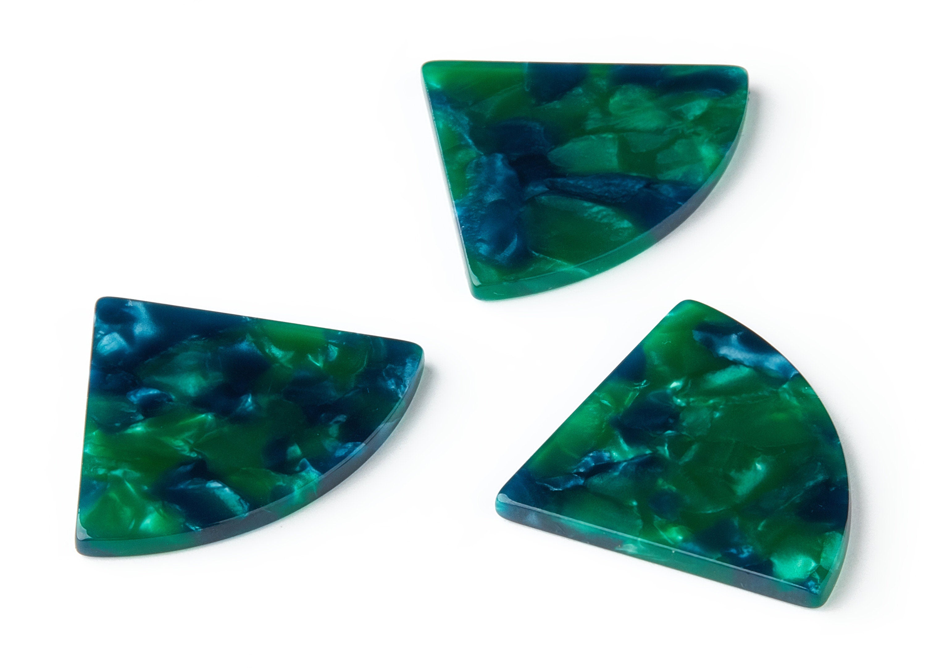 Acetate Fan Earring Charms - Acrylic Fan Pendant - Earring Findings - Jewelry Supplies - Color Code: A13 - 34.92x28.67x2.48mm - AC1432A - DOMEDBAZAAR