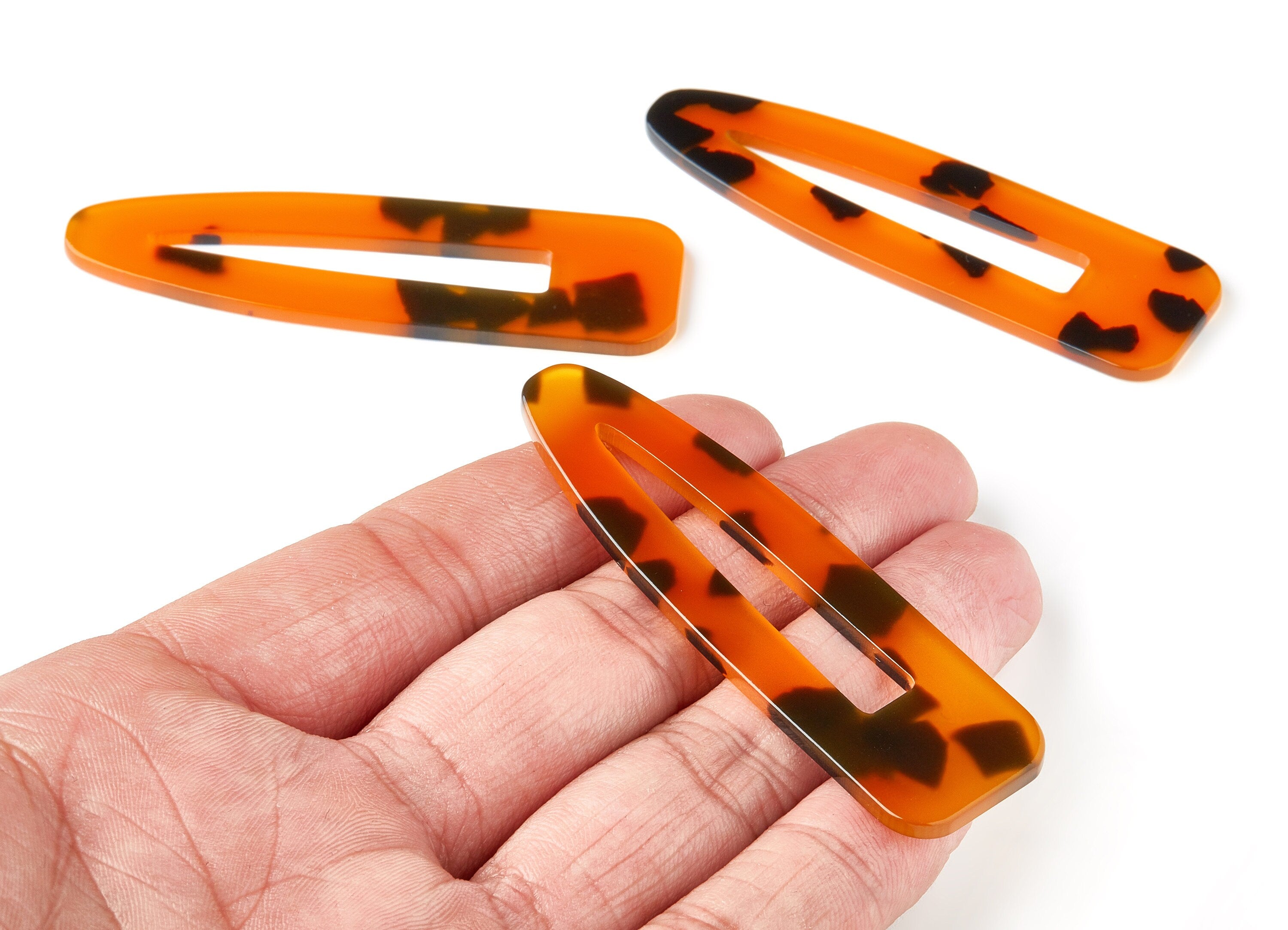 Acetate Acrylic Hair Barrette - Tortoise Shell Hair Clip - Hair Barrette - Jewelry Supplies - Color Code:A252 - 69.2x20.4x2mm - AC1546-A252 - DOMEDBAZAAR
