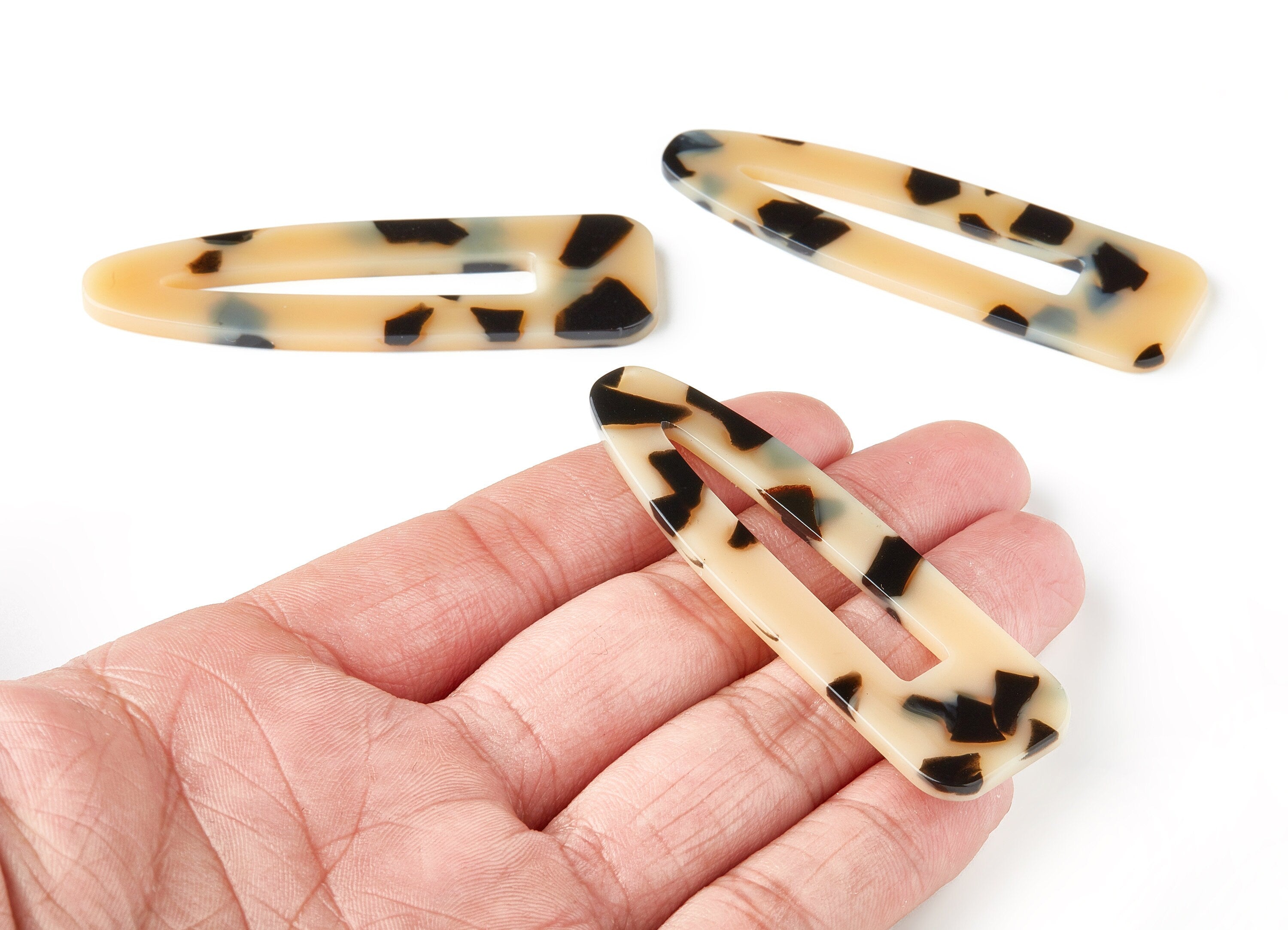 Acetate Acrylic Hair Barrette - Tortoise Shell Hair Clip - Blonde Hair Barrette - Color Code:A250 - 69.2x20.4x2.4mm - AC1546-A250 - DOMEDBAZAAR
