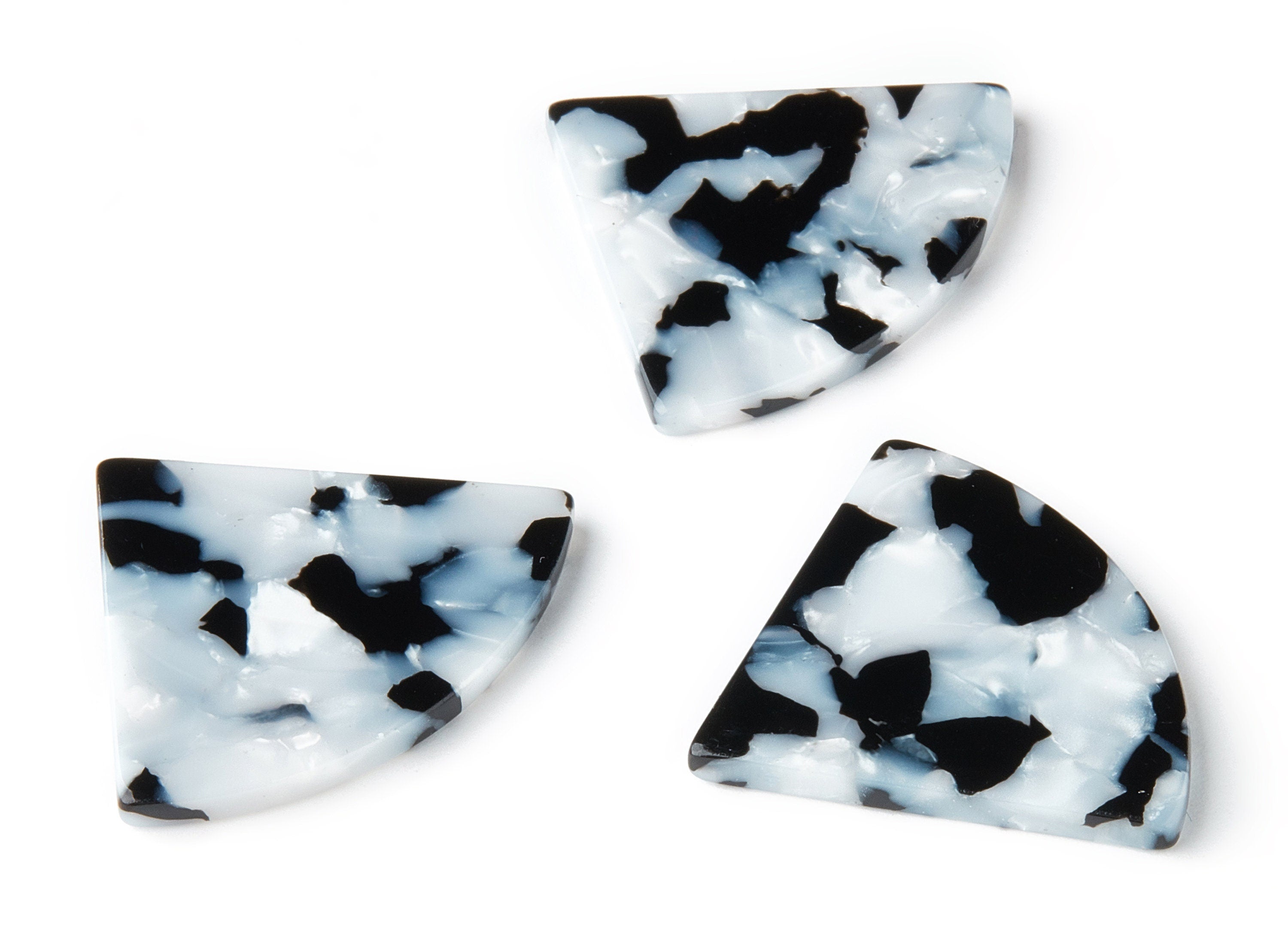 Acetate Fan Earring Charm - Acrylic Fan Pendant - Earring Findings - Jewelry Supplies - Color Code: A47 - 34.92x28.67x2.48mm - AC1432D - DOMEDBAZAAR