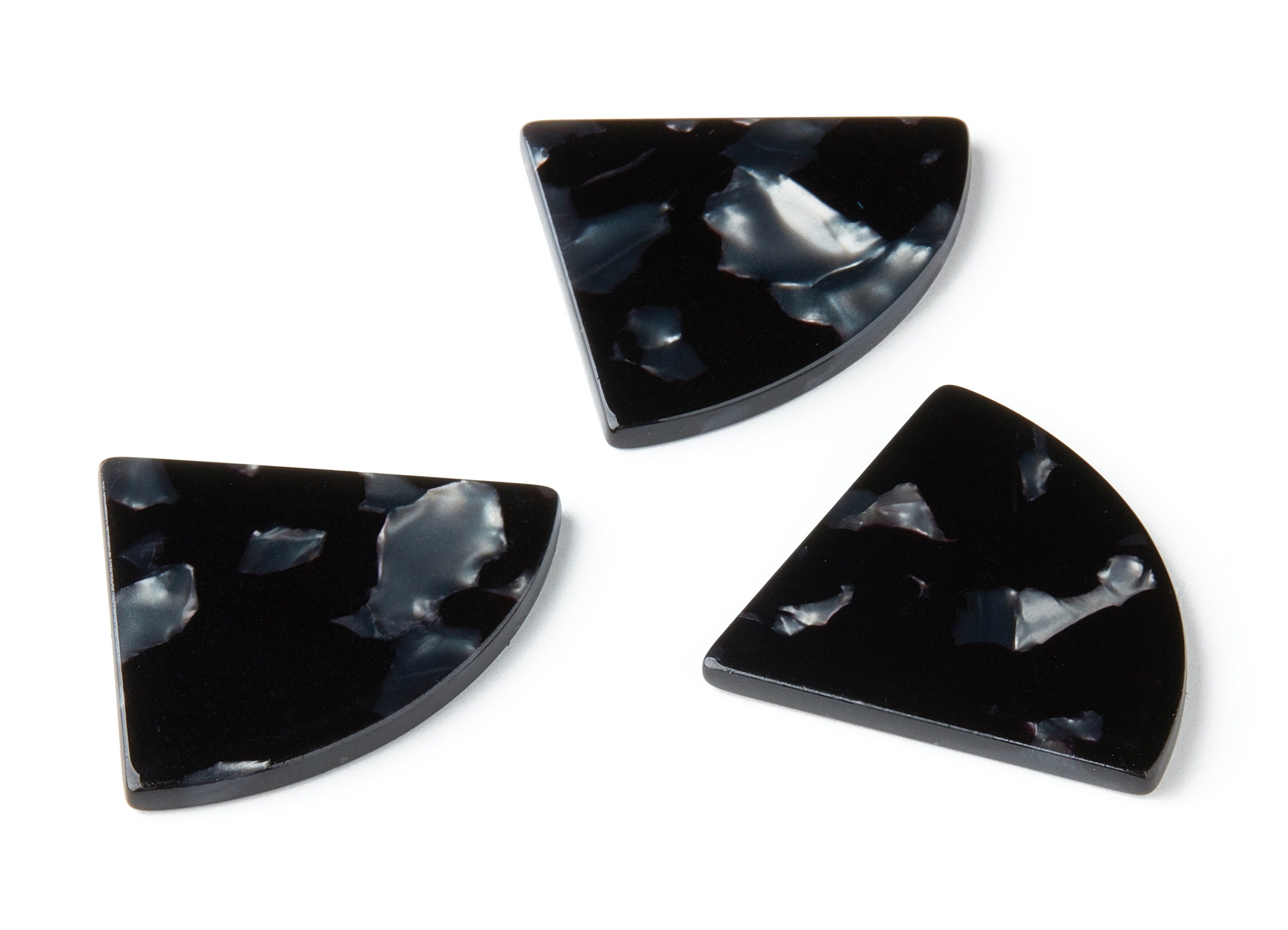 Acetate Fan Earring Charms - Acrylic Fan Pendant - Earring Findings - Jewelry Supplies - Color Code: A15 - 34.92x28.67x2.48mm - AC1432E - DOMEDBAZAAR