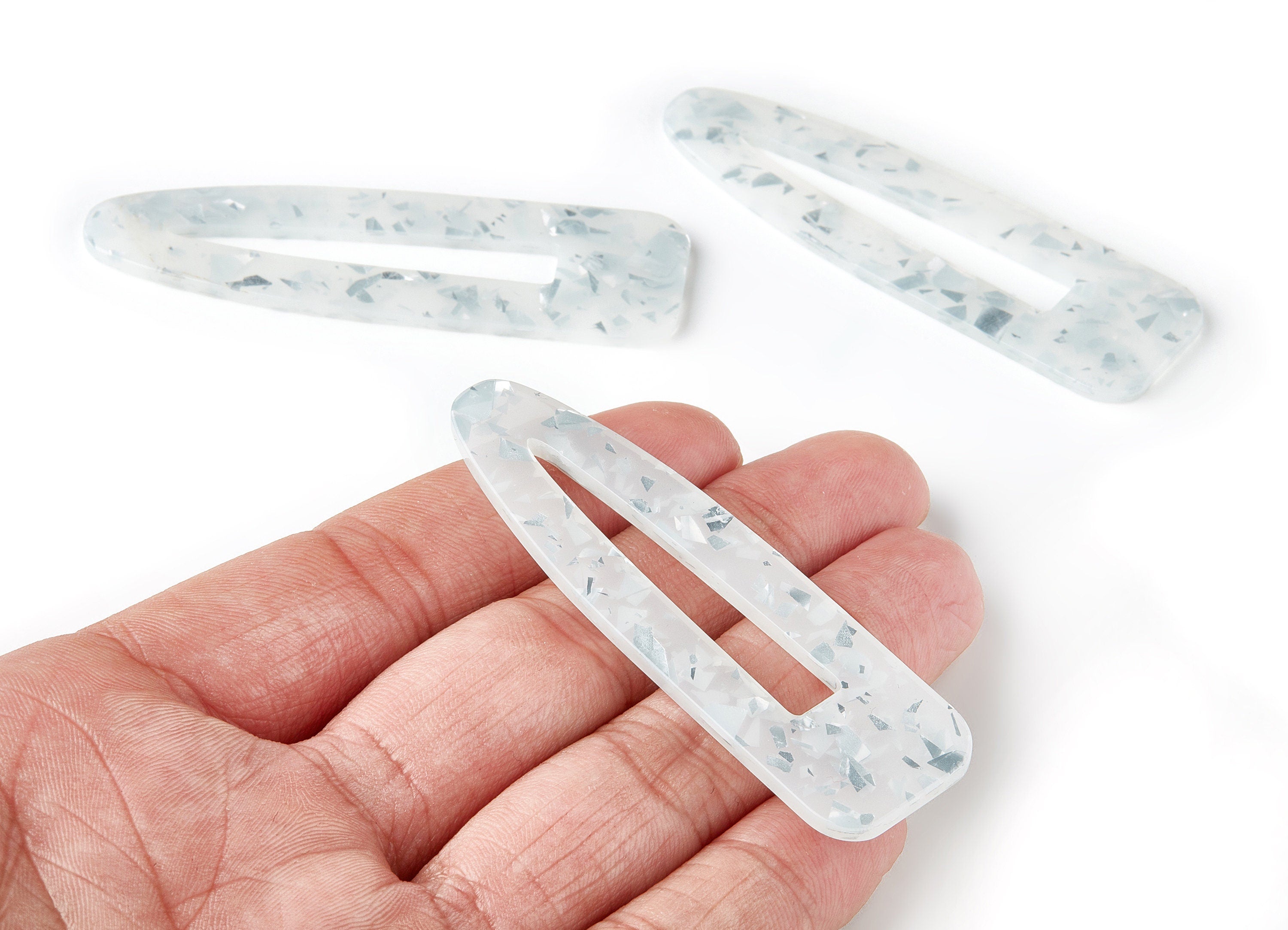 Acetate Acrylic Hair Barrette - Hair Clip Earrings - Earring Findings - Jewelry Supplies - Color Code:A251 - 69.2x20.4x2.4mm - AC1546-A251 - DOMEDBAZAAR