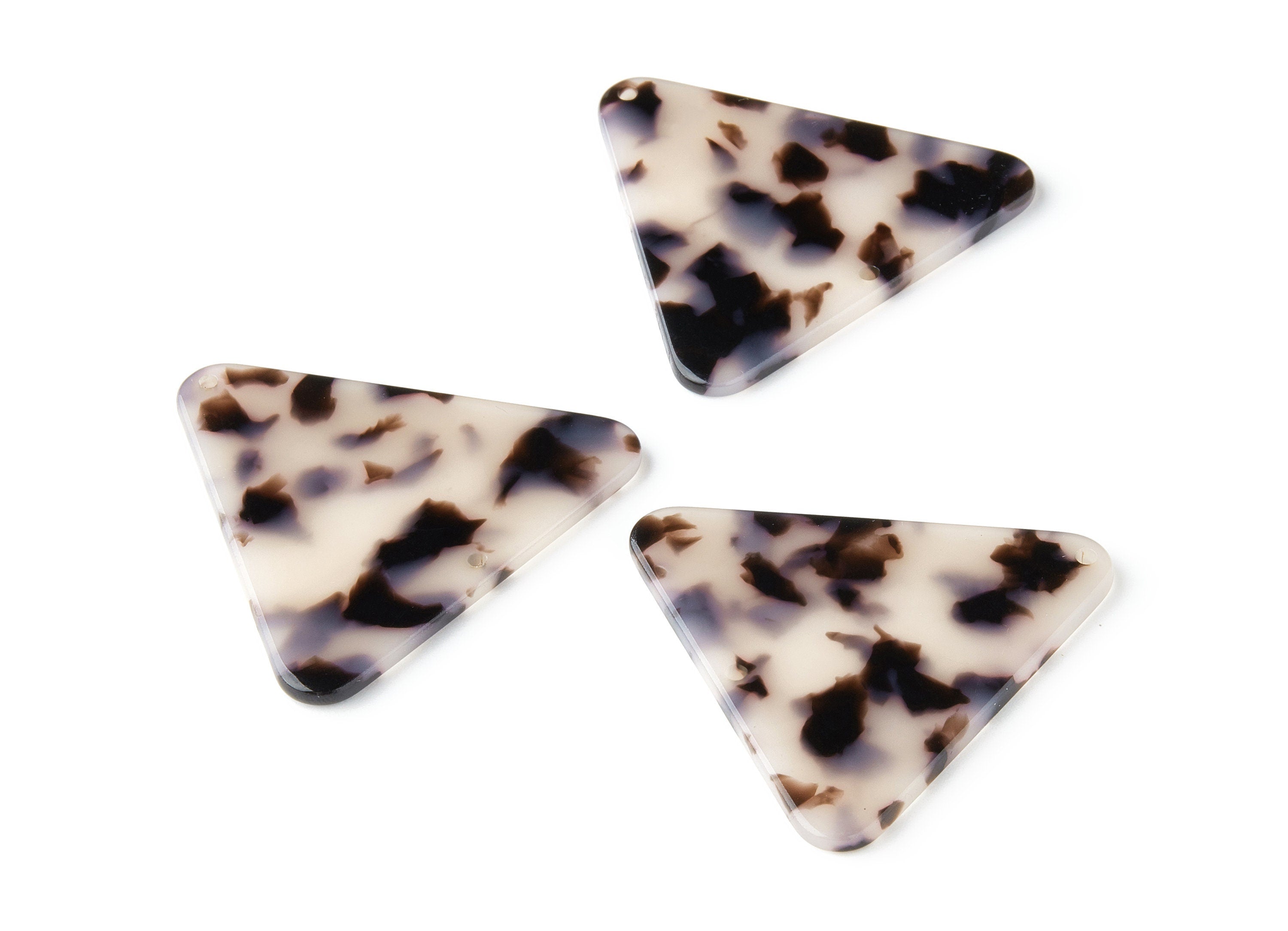 Acetate Acrylic Connector - 2 Holes - Blonde Tortoise Shell Earrings - Triangle Connector - Color Code: A06 - 44.83x39.95x2.55mm - AC1434A - DOMEDBAZAAR