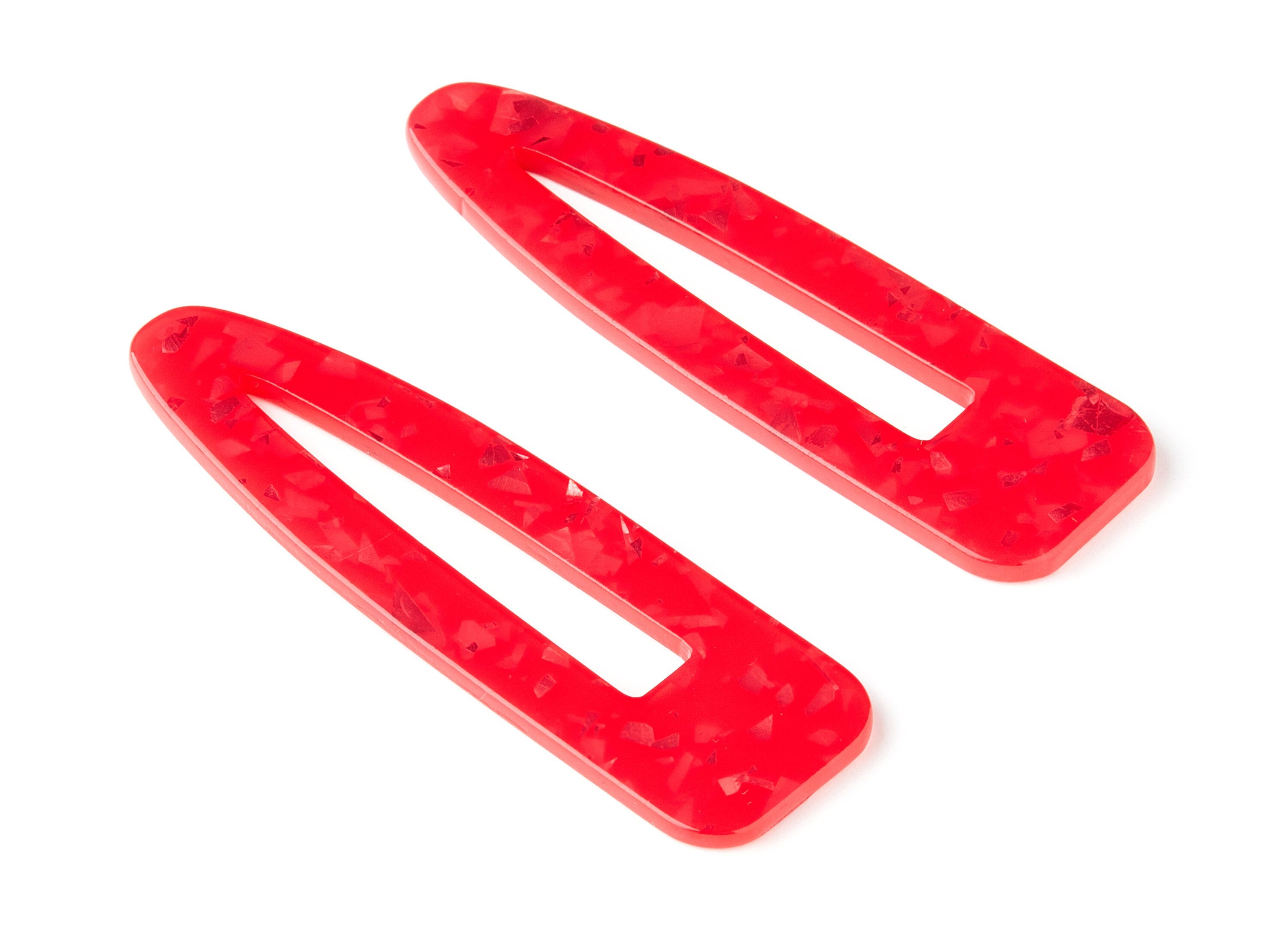 Acetate Acrylic Hair Barrette - Hair Clip Earring - Earring Findings - Jewelry Supplies  - Color Code:A249 - 69.2x20.4x2.4mm - AC1546-A249 - DOMEDBAZAAR