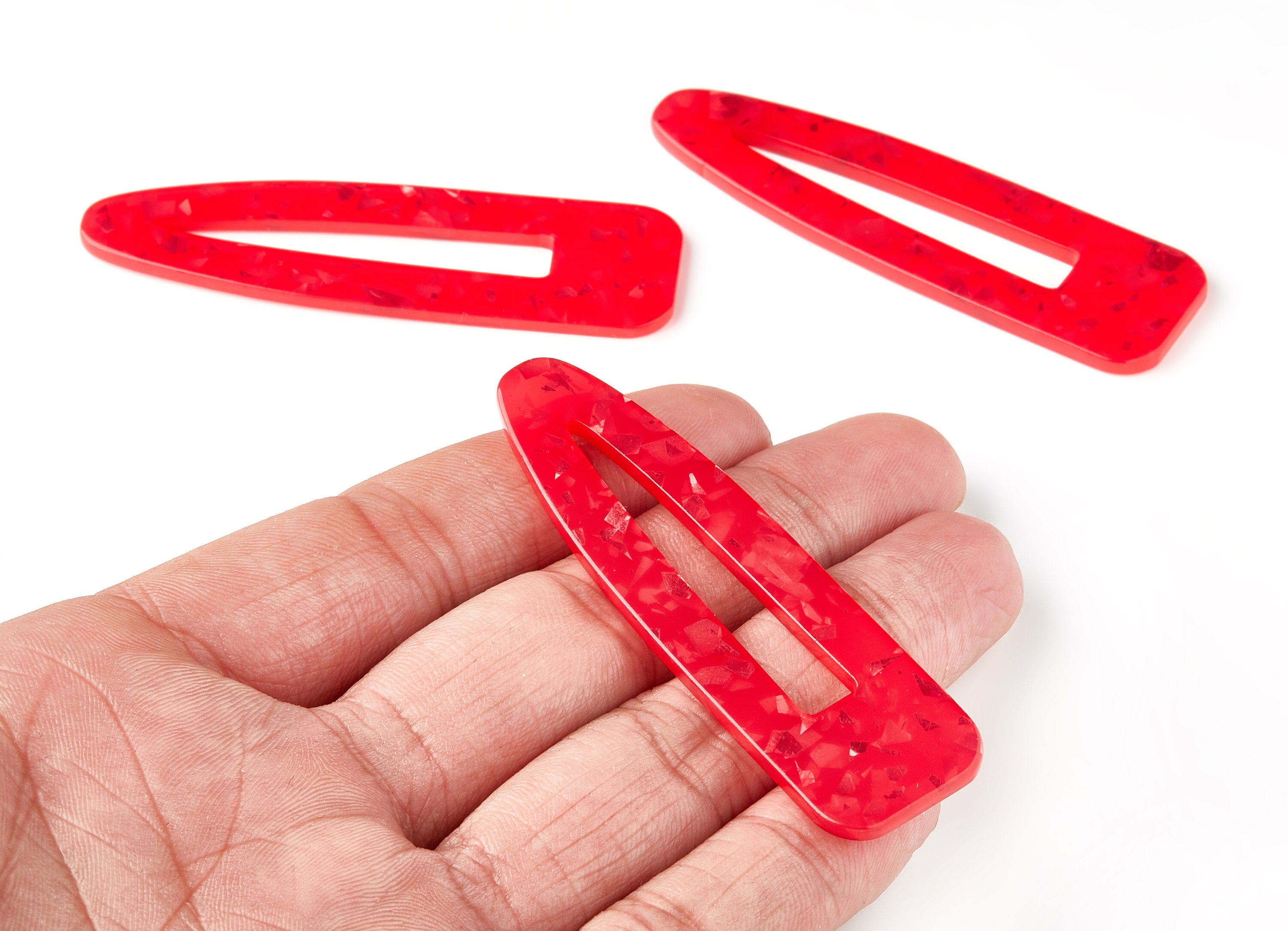Acetate Acrylic Hair Barrette - Hair Clip Earring - Earring Findings - Jewelry Supplies  - Color Code:A249 - 69.2x20.4x2.4mm - AC1546-A249 - DOMEDBAZAAR