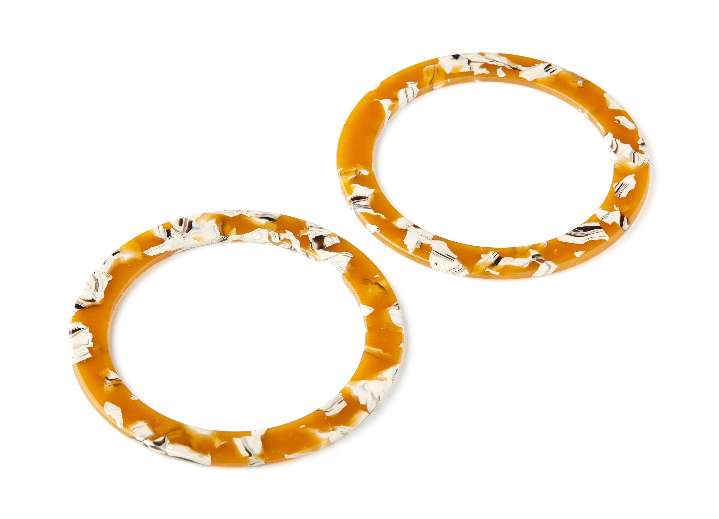 Acetate Hoop Earring Charms - Acrylic Circle Pendant - Earring Findings - Jewelry Supplies - Color Code: A14 - 75x75x2.5mm - AC1425A - DOMEDBAZAAR