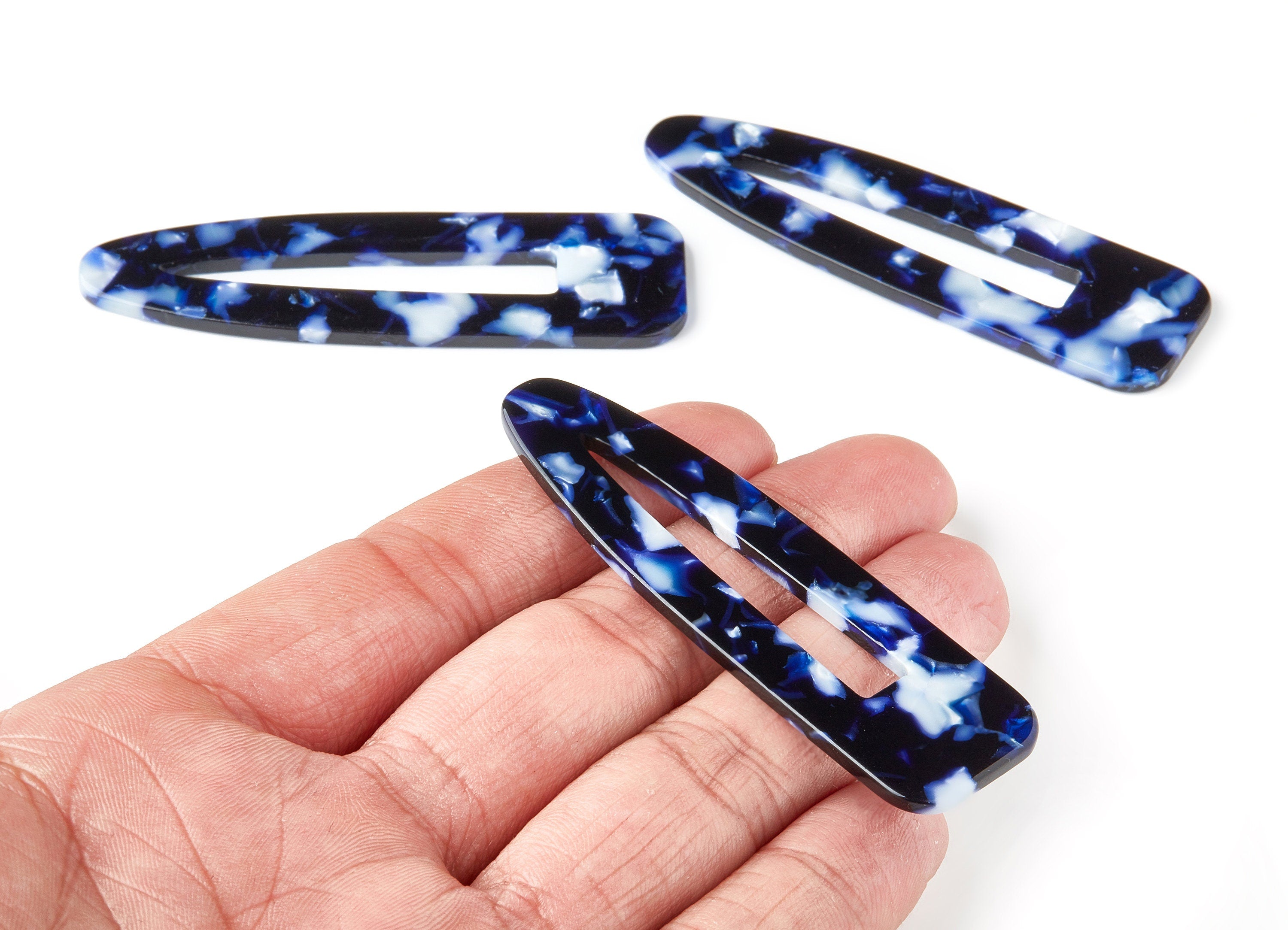 Acetate Acrylic Hair Barrette - Tortoise Shell Hair Clip - Color Code:A246 - 69.2x20.4x2.4mm - AC1546-A246 - DOMEDBAZAAR