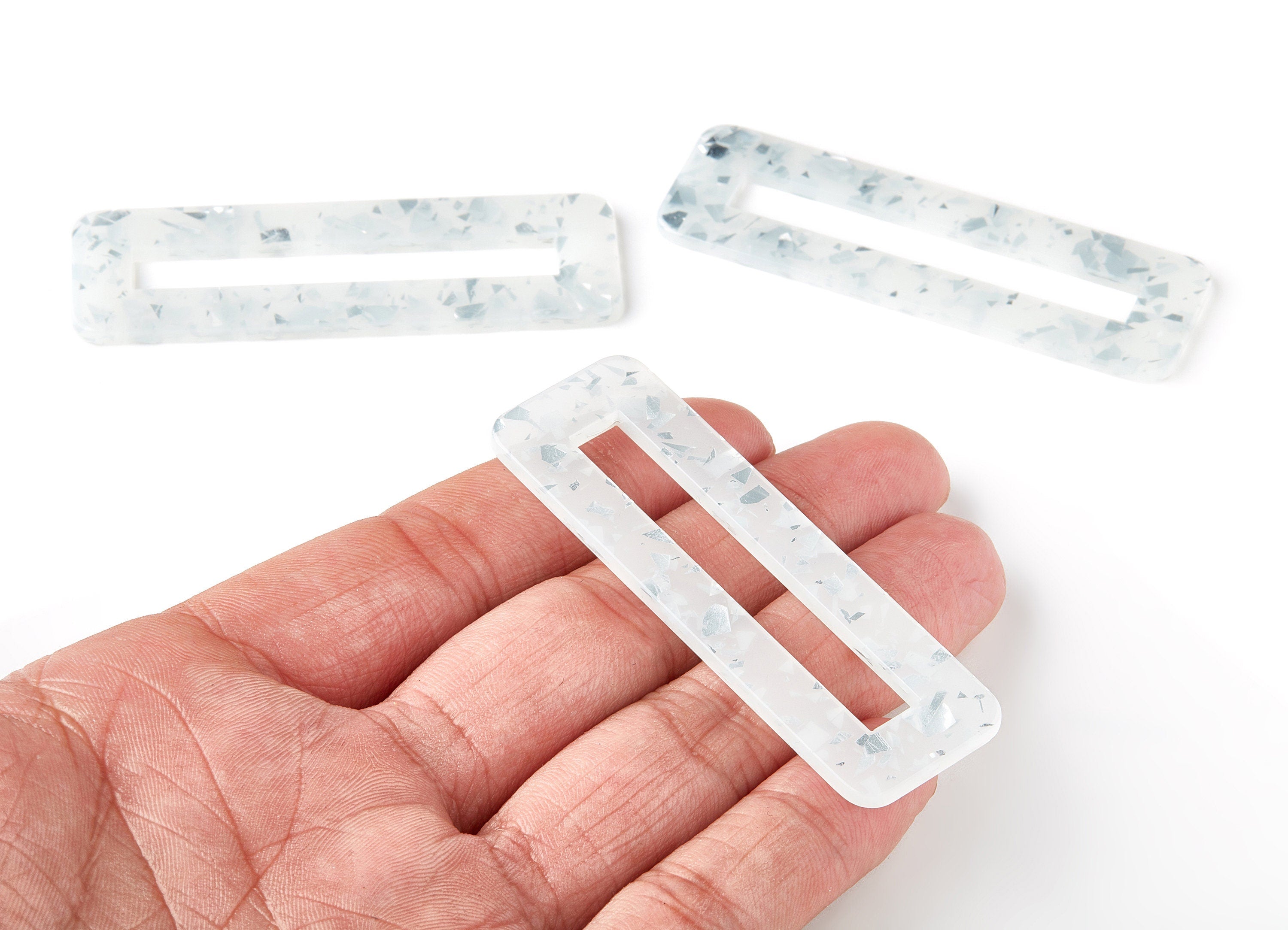 Acetate Hair Clip Charms -  Rectangle Hair Barrette - Jewelry Supplys  - Color Code:A251 - 67.8x21.7x2.5mm - AC1547-A251 - DOMEDBAZAAR