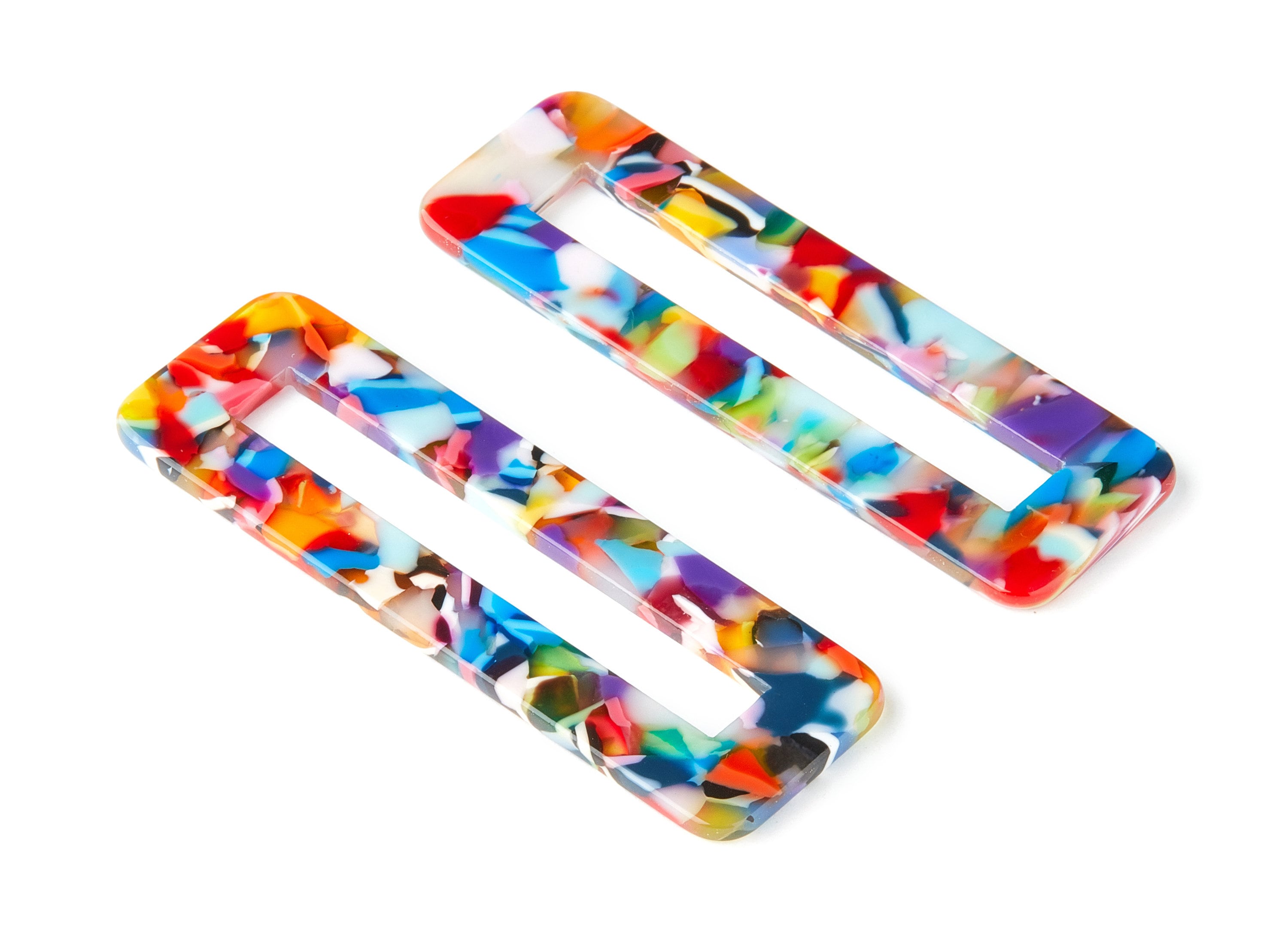 Acetate Hair Clip Charms -  Rectangle Hair Barrette - Jewelry Supplys  - Color Code:A21 - 67.8x21.7x2.5mm - AC1547-A21 - DOMEDBAZAAR