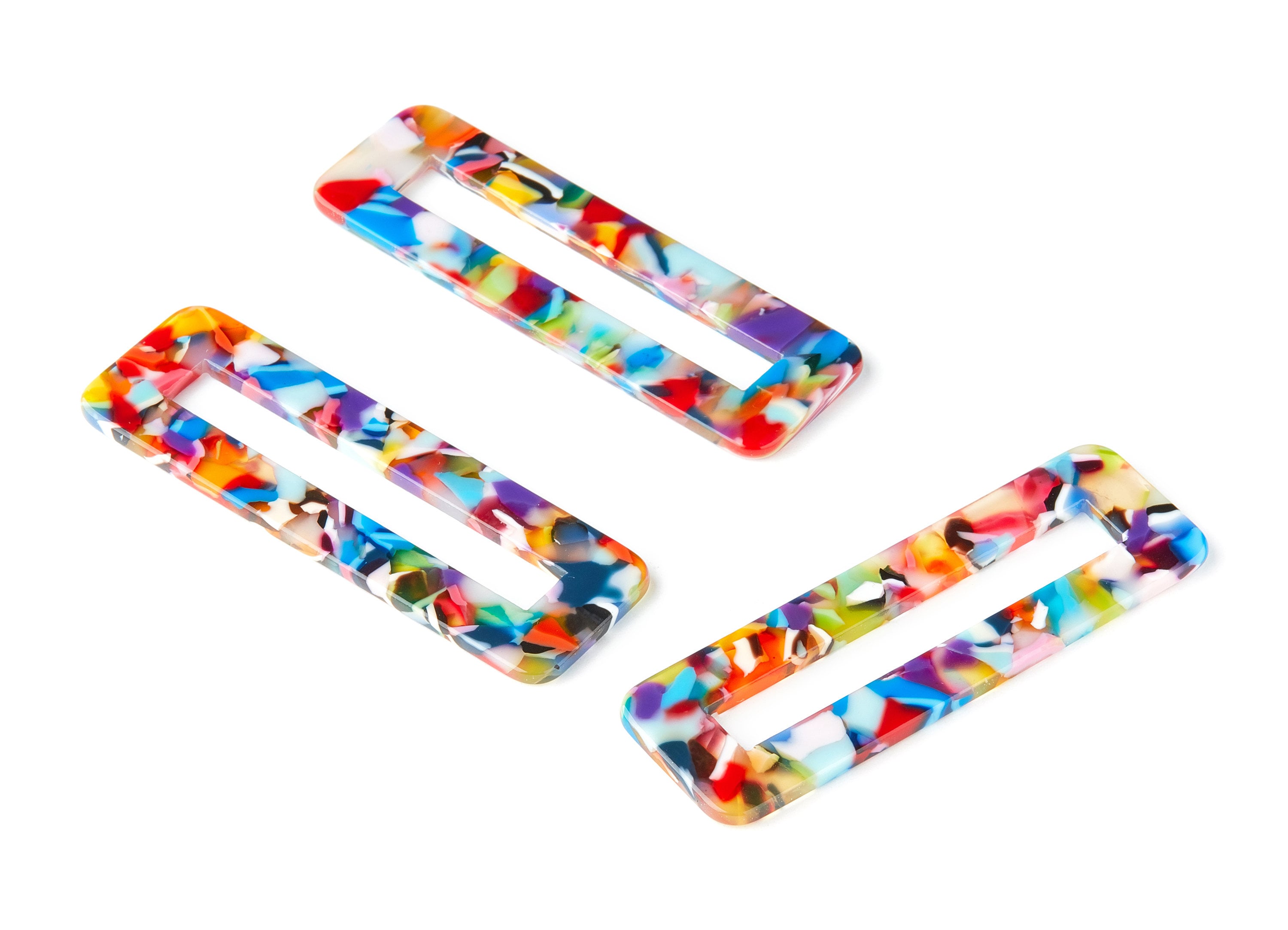 Acetate Hair Clip Charms -  Rectangle Hair Barrette - Jewelry Supplys  - Color Code:A21 - 67.8x21.7x2.5mm - AC1547-A21 - DOMEDBAZAAR