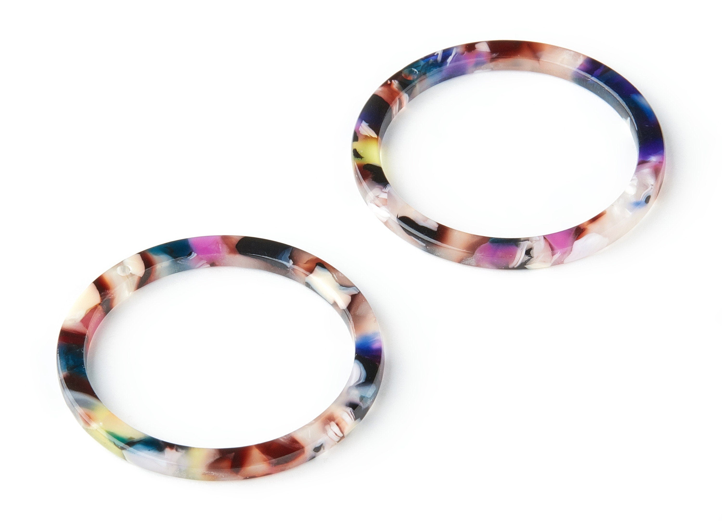 Acetate Acrylic Earring Charms - Circle Shaped Charm - Earring Findings - Jewelry Supplies - Color Code:A11 - 36.5x36.5x2.6mm - AC1120-A11 - DOMEDBAZAAR