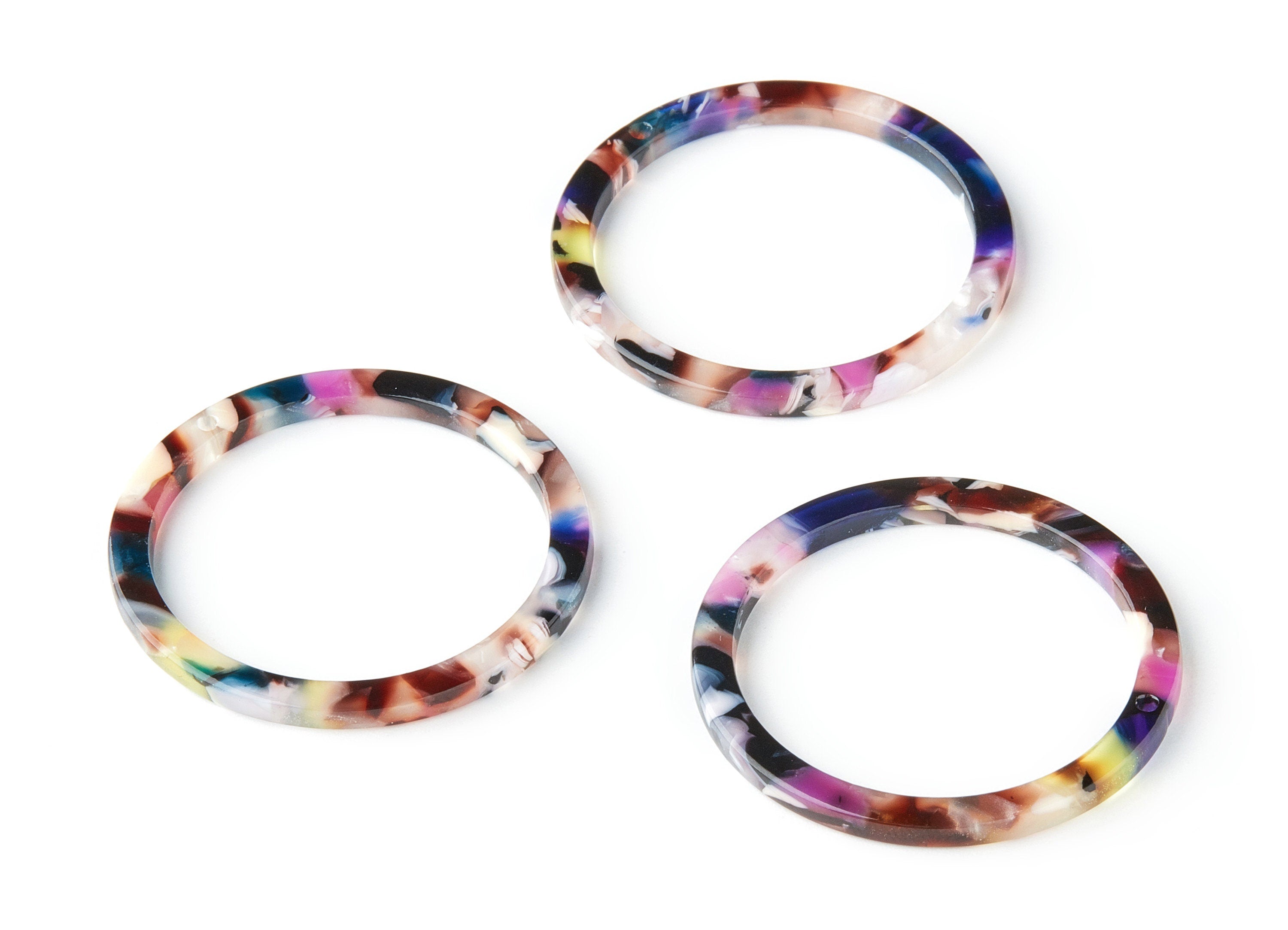 Acetate Acrylic Earring Charms - Circle Shaped Charm - Earring Findings - Jewelry Supplies - Color Code:A11 - 36.5x36.5x2.6mm - AC1120-A11 - DOMEDBAZAAR