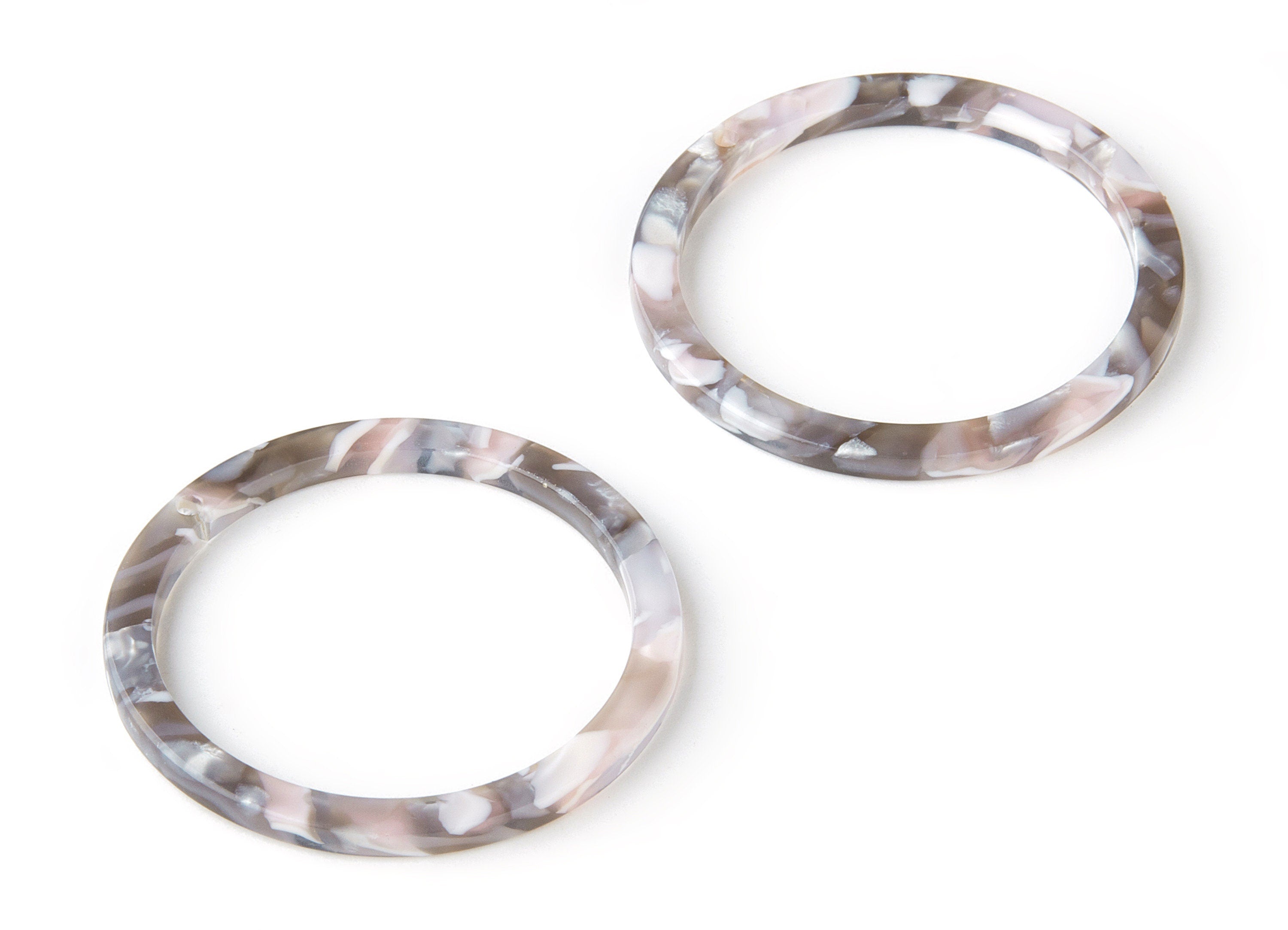 Acetate Hoop Earring Charms - Circle Pendant - Earring Findings - Jewelry Supplies - Color Code: A157 - 36.5x36.5x2.6mm - AC1120M - DOMEDBAZAAR