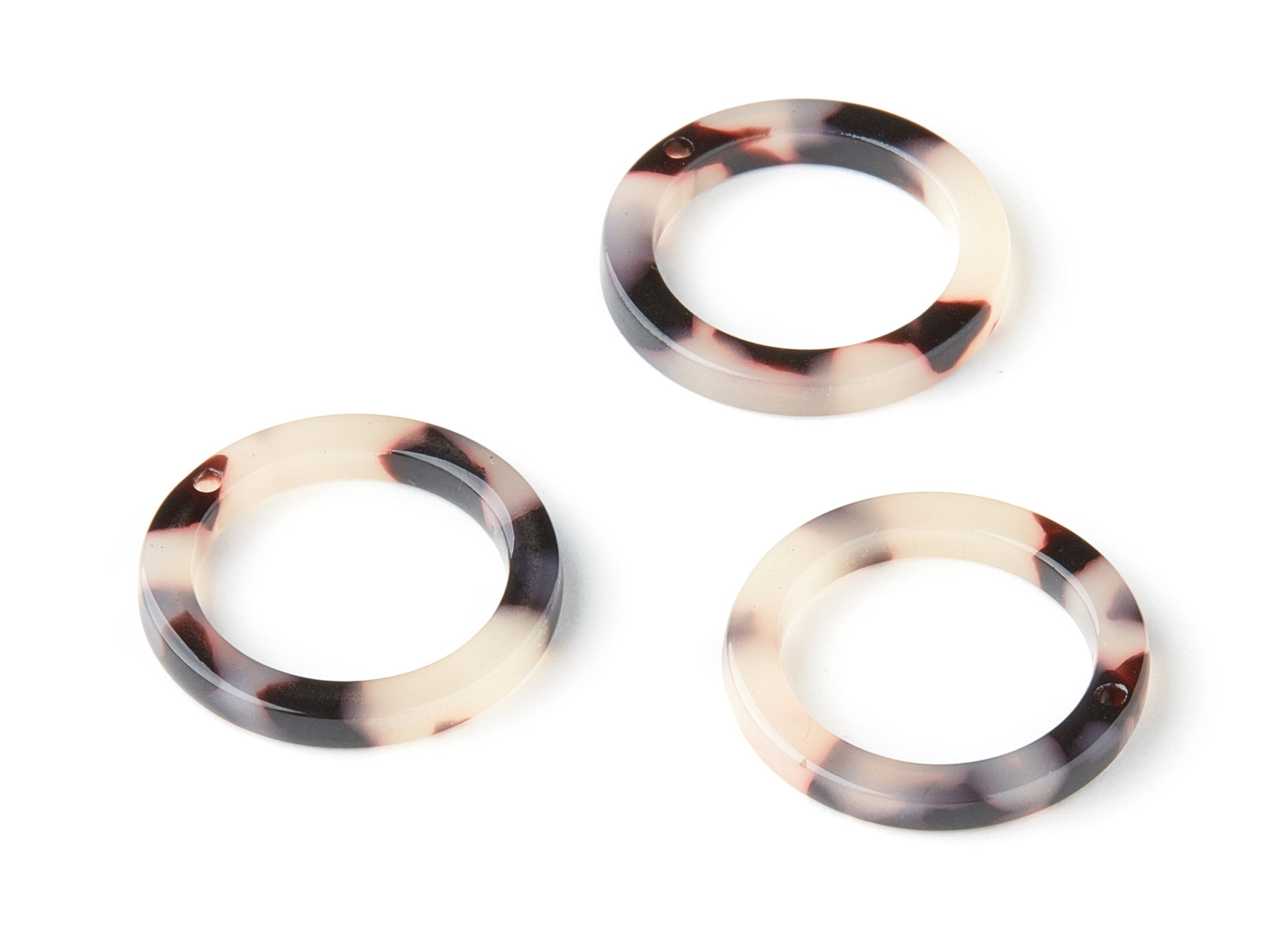 Acetate Acrylic Earring Charm - Blonde Tortoise Shell Earrings - Circle Shaped Charm - Color Code: A07 - 21.18x21.18x2.75mm - AC1153J - DOMEDBAZAAR