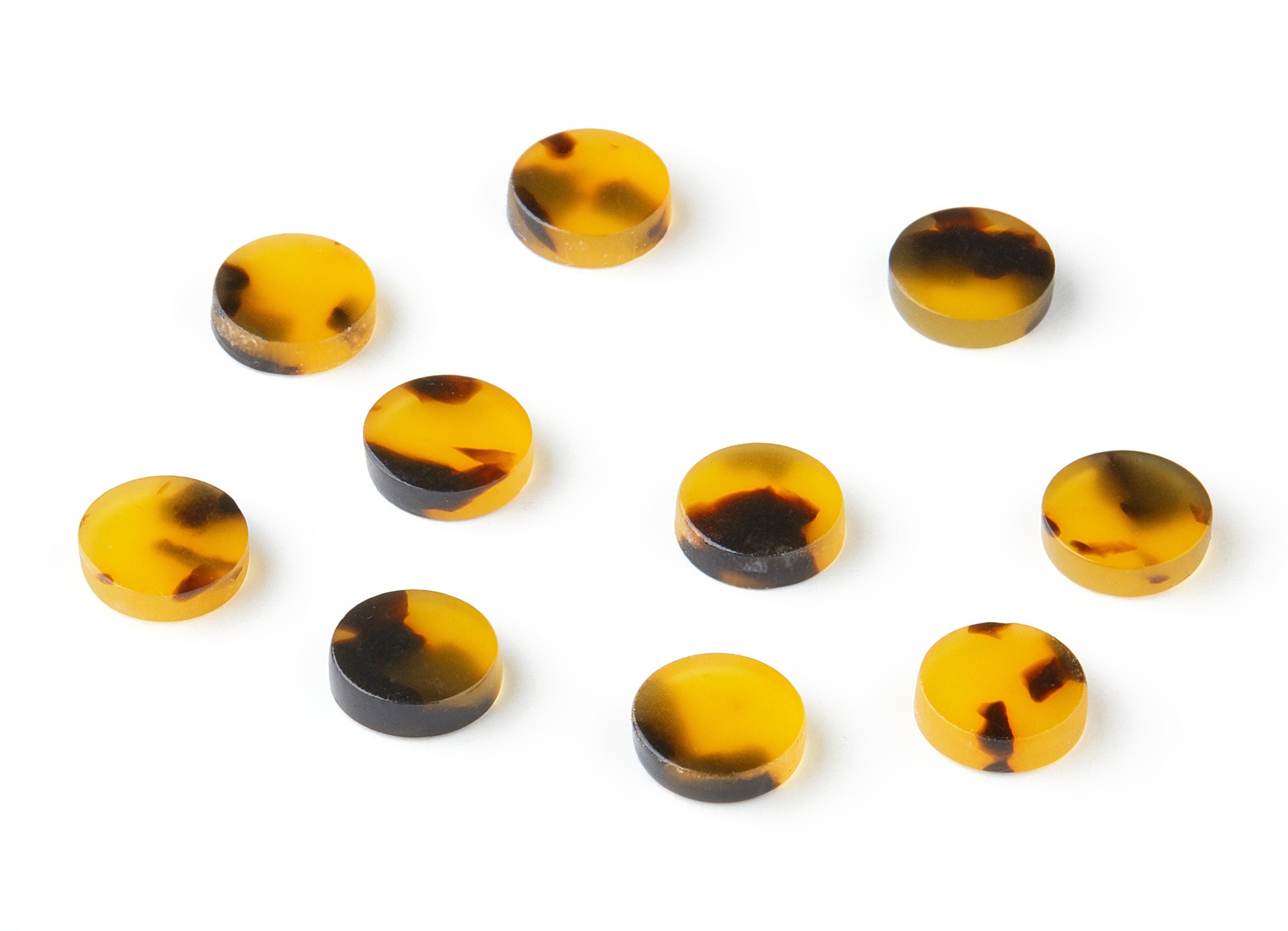 Acetate Acrylic Earring Charms - Tortoise Shell Earrings - No Hole - Jewelry Making Supplies - Color Code:A02 - 9.19x9.19x2.7mm - AC1151CC - DOMEDBAZAAR