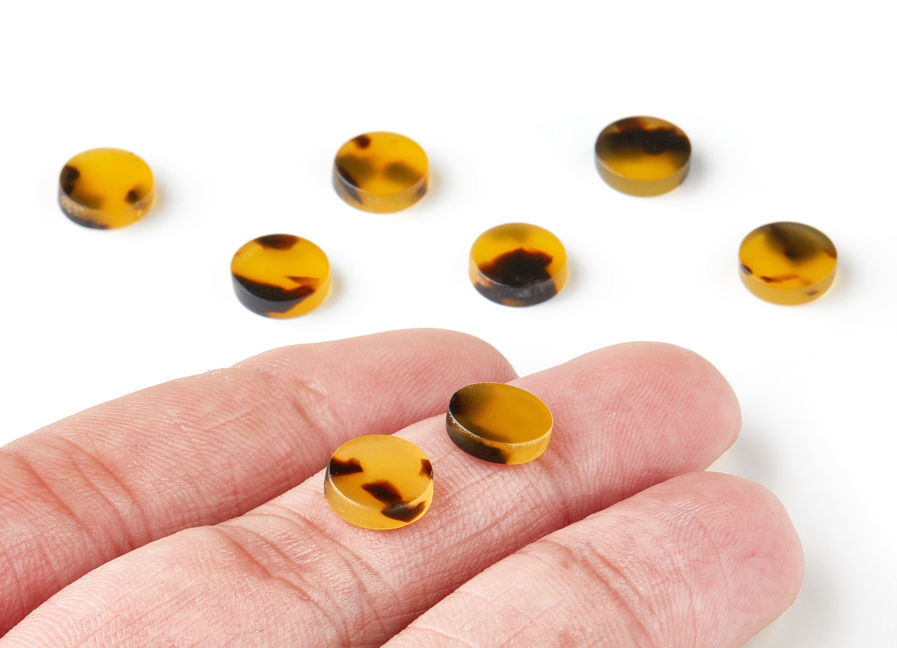 Acetate Acrylic Earring Charms - Tortoise Shell Earrings - No Hole - Jewelry Making Supplies - Color Code:A02 - 9.19x9.19x2.7mm - AC1151CC - DOMEDBAZAAR