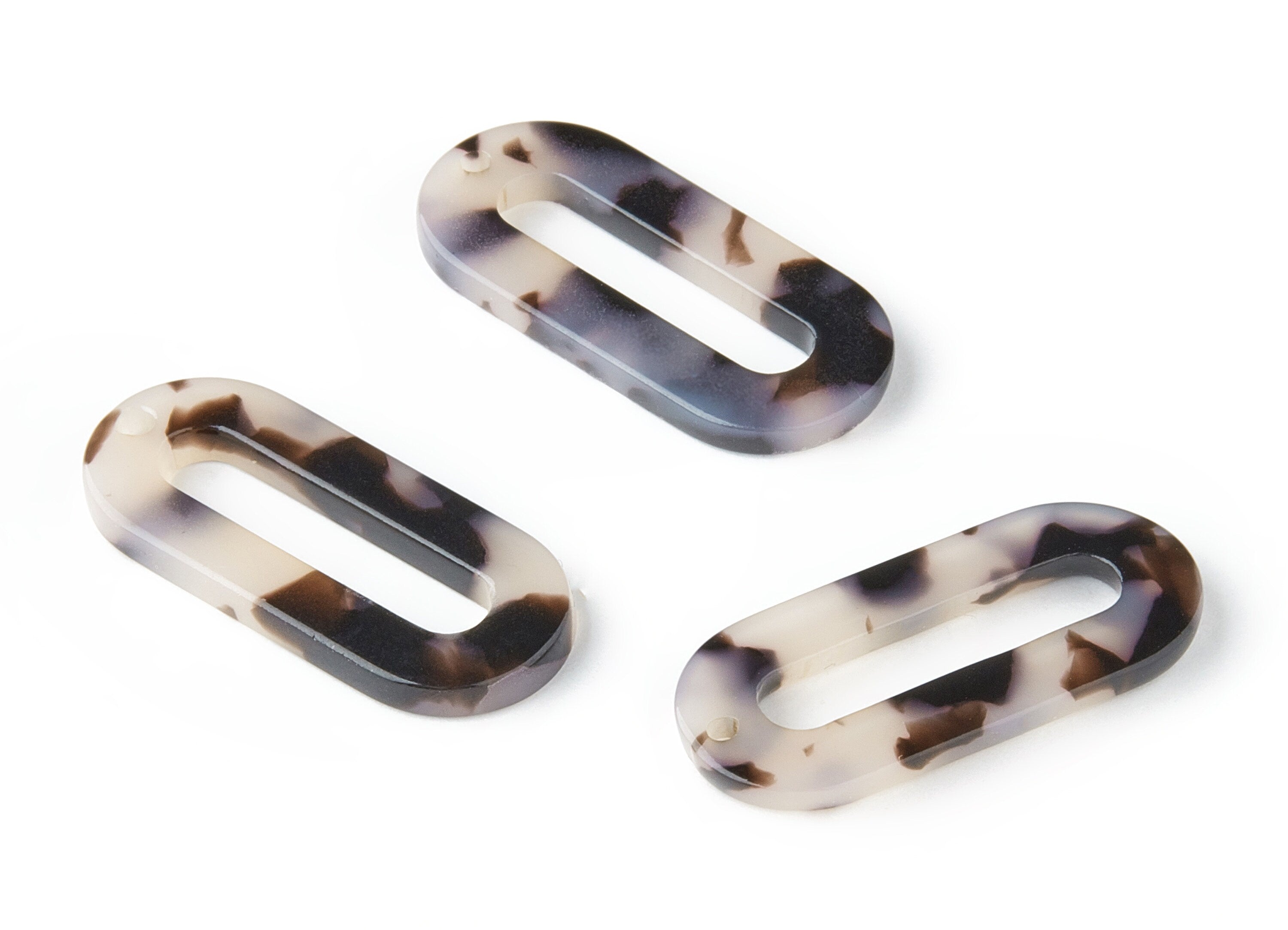 Acetate Oval & Zero Charms - Blonde Tortoise Shell Earrings - Zero / Oval Earrings and Pendant - Color Code: A06 - 30x13.5x2.6mm - AC1033DD - DOMEDBAZAAR