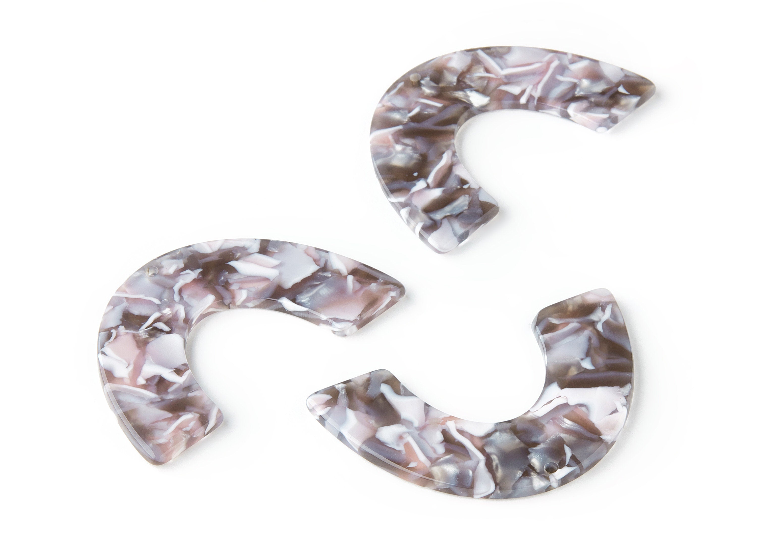 Acetate Large Arch Earring Charms - U Shaped Pendant - Earring Findings - Jewelry Supplies - Color Code: A157 - 30.6x48.5x2.53mm - AC1095EE - DOMEDBAZAAR