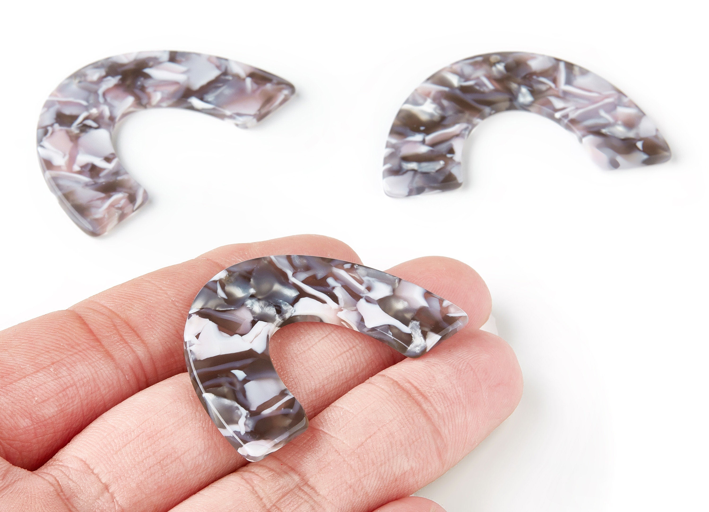 Acetate Large Arch Earring Charms - U Shaped Pendant - Earring Findings - Jewelry Supplies - Color Code: A157 - 30.6x48.5x2.53mm - AC1095EE - DOMEDBAZAAR