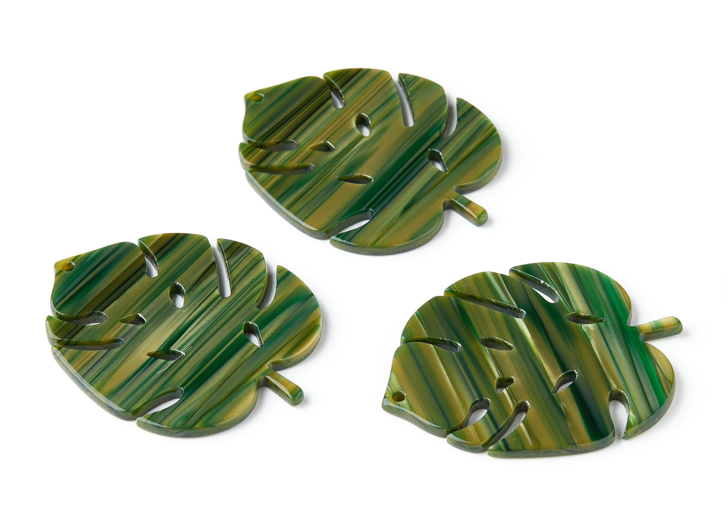 Acetate Leaf Earring Charms - Leaf Shaped Pendant - Earring Findings - Jewelry Supplies - Color Code: A78 - 49.9x41.1x2.36mm - AC1436B - DOMEDBAZAAR