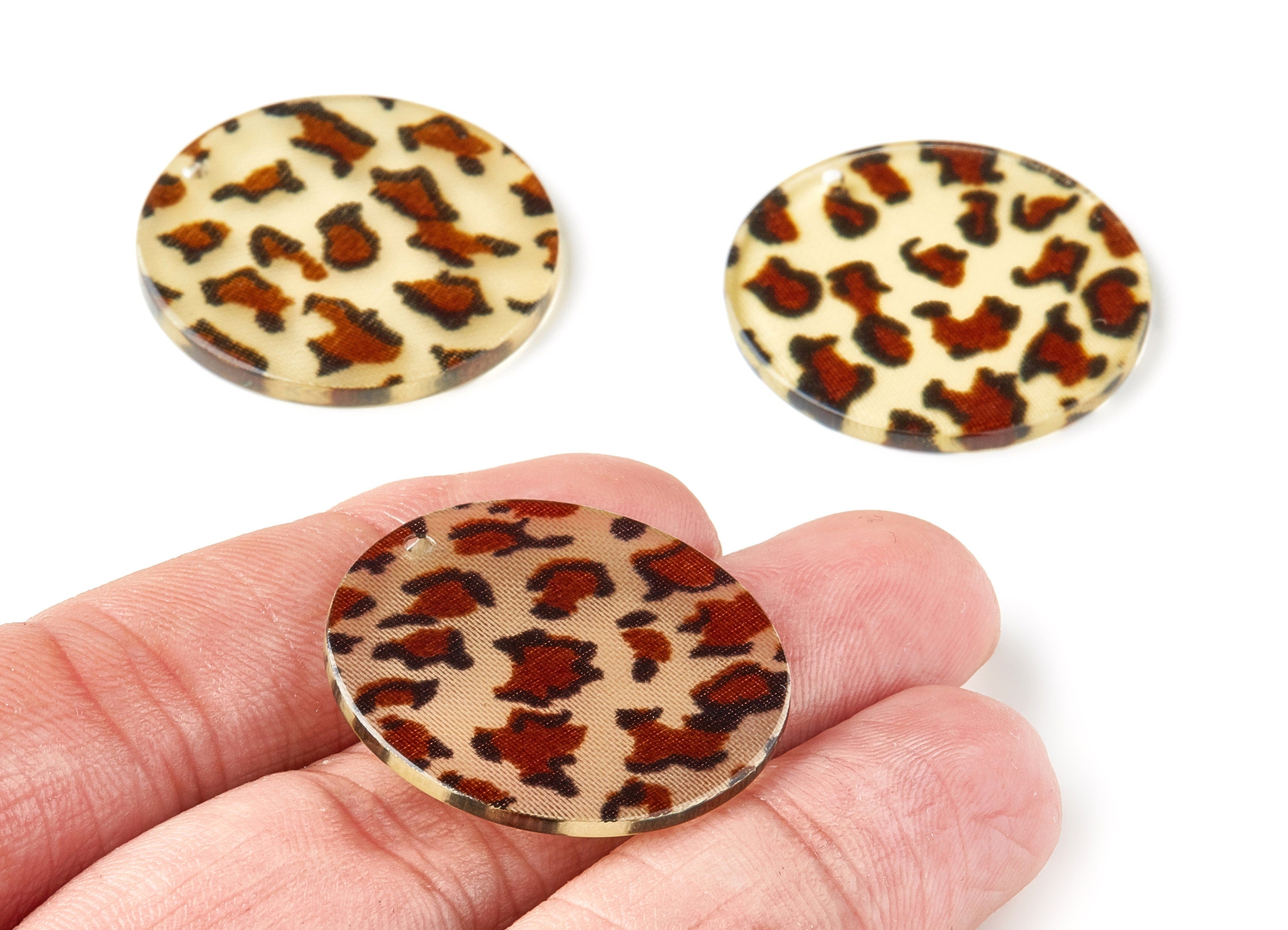 Acrylic Round Earring Charms - Circle Pendant - Earring Findings - Jewelry Supplies -  Color Code: A128 - 30.77x30.77x2.11mm - AC1427B - DOMEDBAZAAR