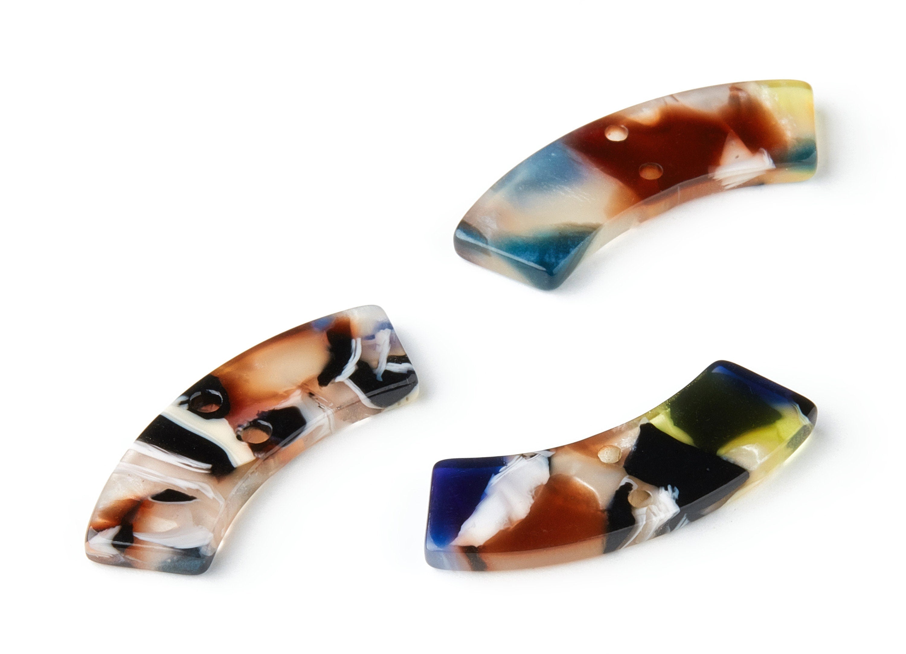 Acetate Irregular Earring Charms - Irregular Pendant - Earring Findings - Jewelry Supplies - Color Code: A11 - 30x9.2x2.4mm - AC1557-A11 - DOMEDBAZAAR