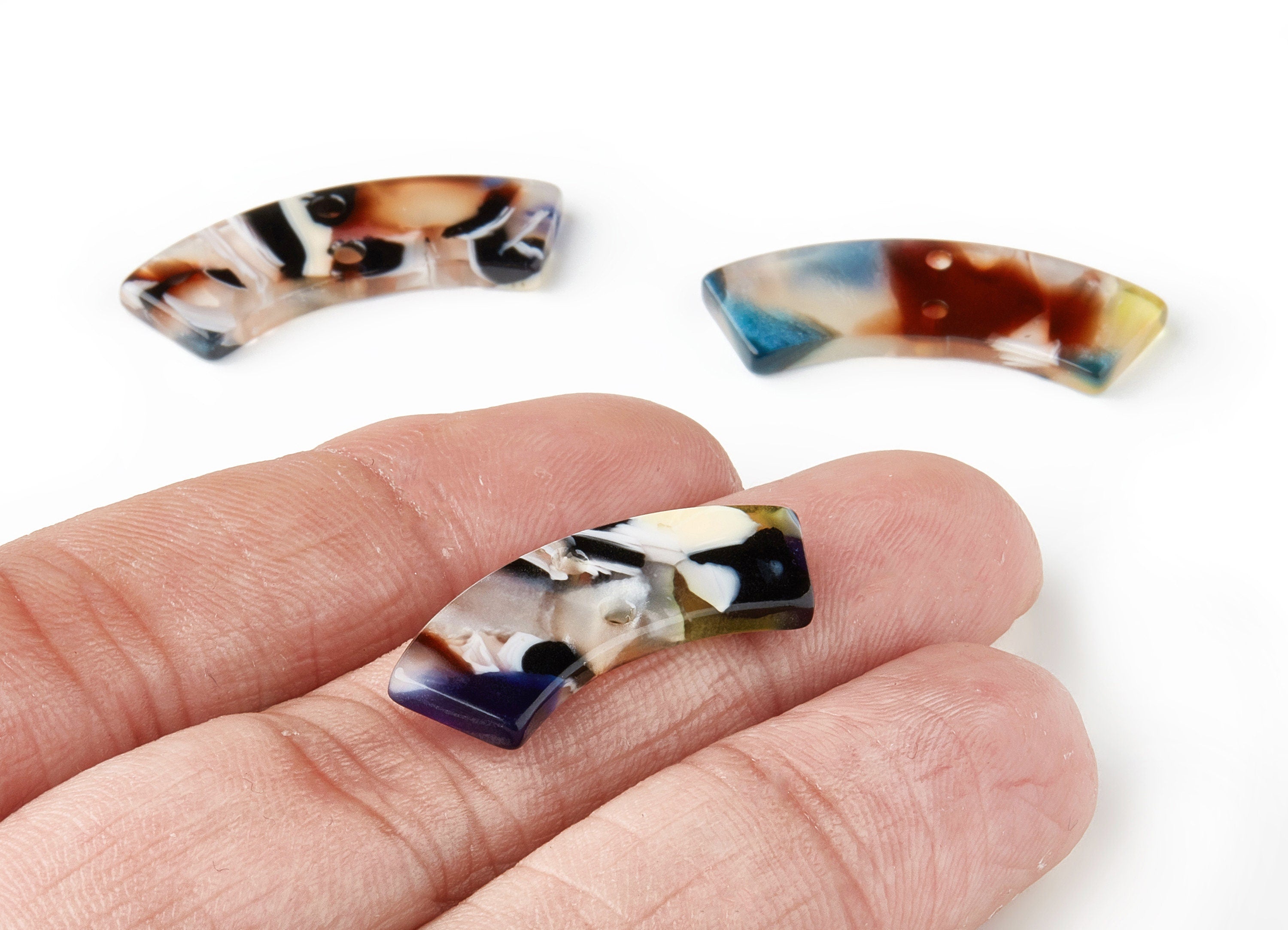 Acetate Irregular Earring Charms - Irregular Pendant - Earring Findings - Jewelry Supplies - Color Code: A11 - 30x9.2x2.4mm - AC1557-A11 - DOMEDBAZAAR