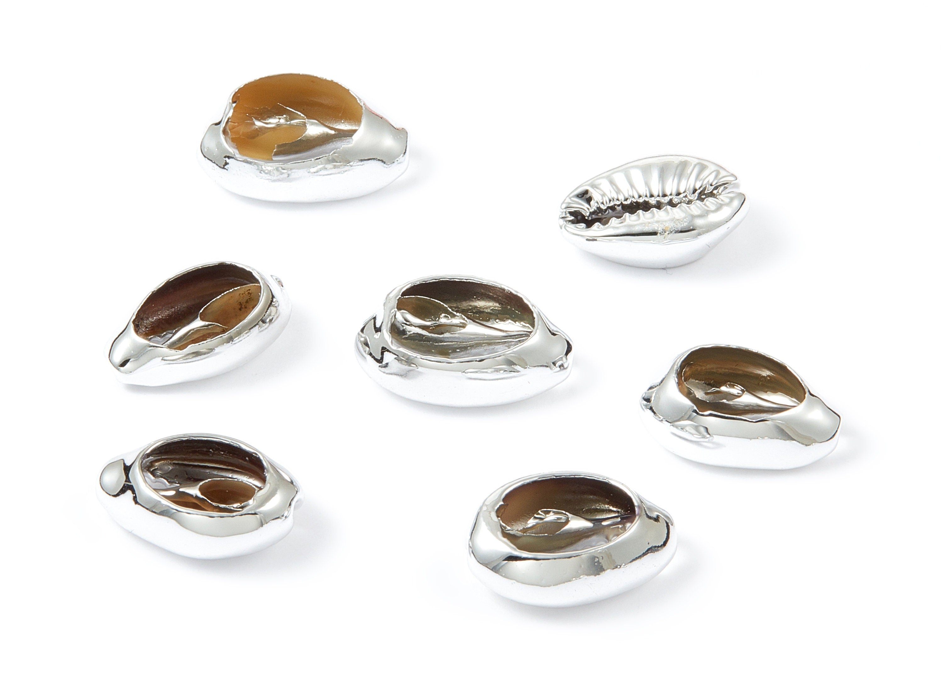 Musell Shell Charms - Seashell Pendant - Silver Tone Plated Earrings - No Hole - 17.5x10.7x5mm - SF1007N - DOMEDBAZAAR
