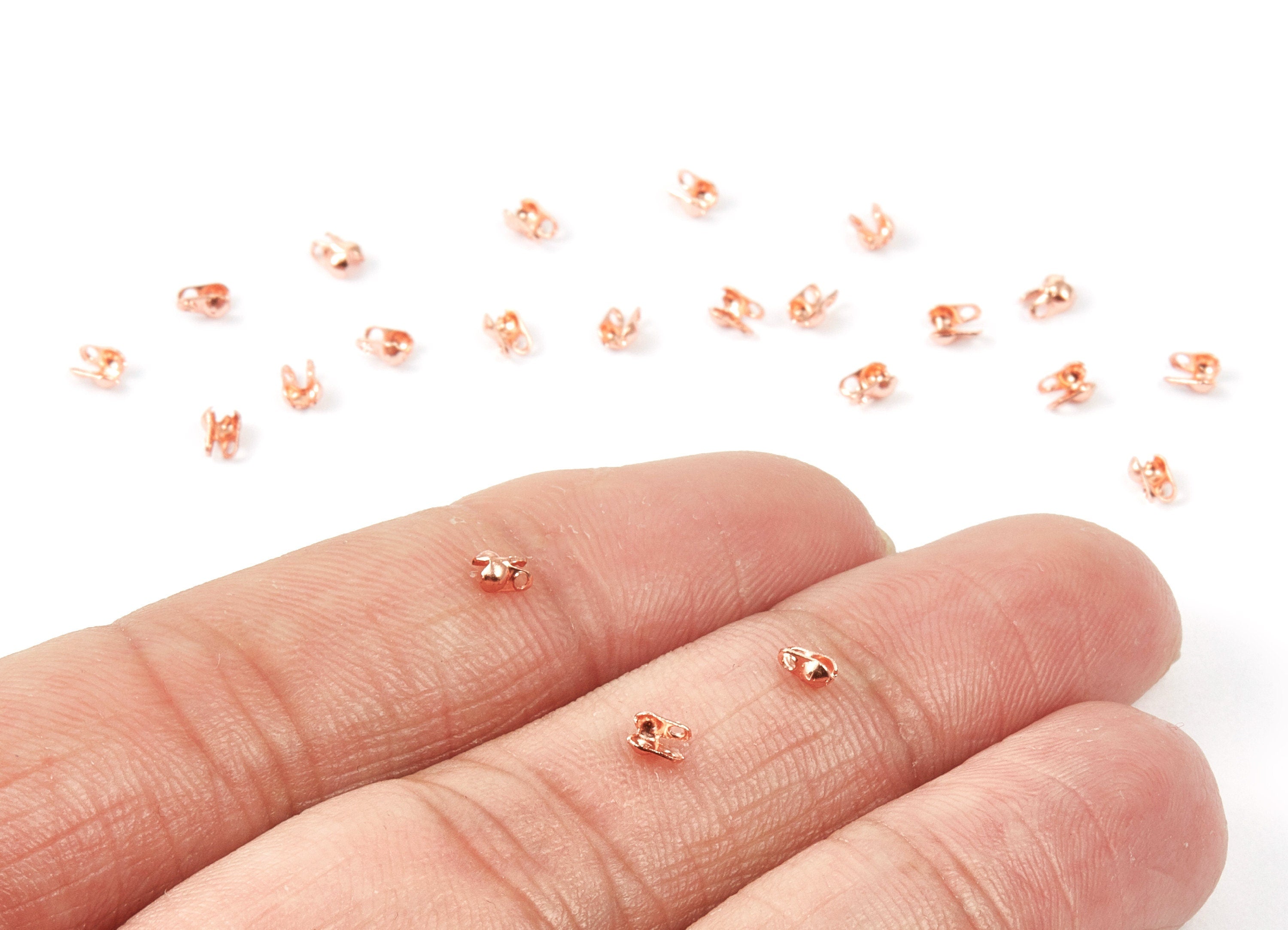 1.2 Ball Chain Clasp - 1.2 Rose Tone Plated Brass Chain Clasp - Brass Connector Clasp - Jewelry Supplies - 3.5x2mm - PP1670R - DOMEDBAZAAR