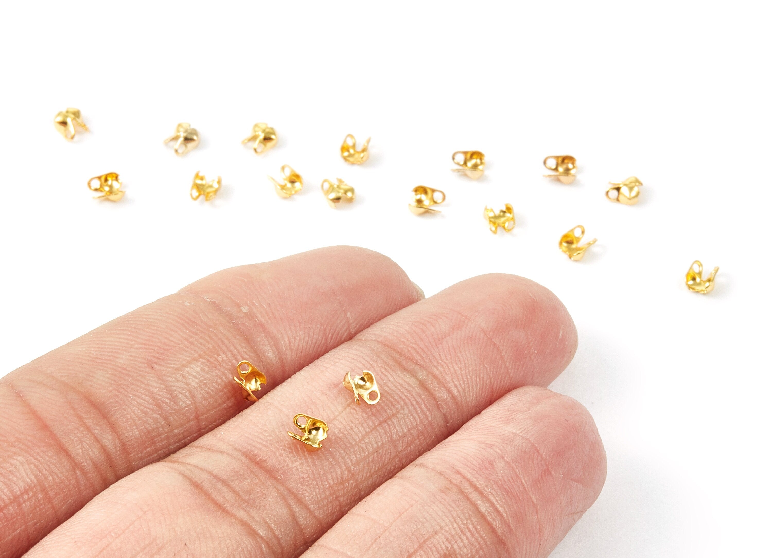 1.5 Ball Chain Clasp - 1.5 Gold Tone Plated Brass Chain Clasp - Brass Connector Clasp - Jewelry Supplies - 4x2.5mm - PP1675G - DOMEDBAZAAR