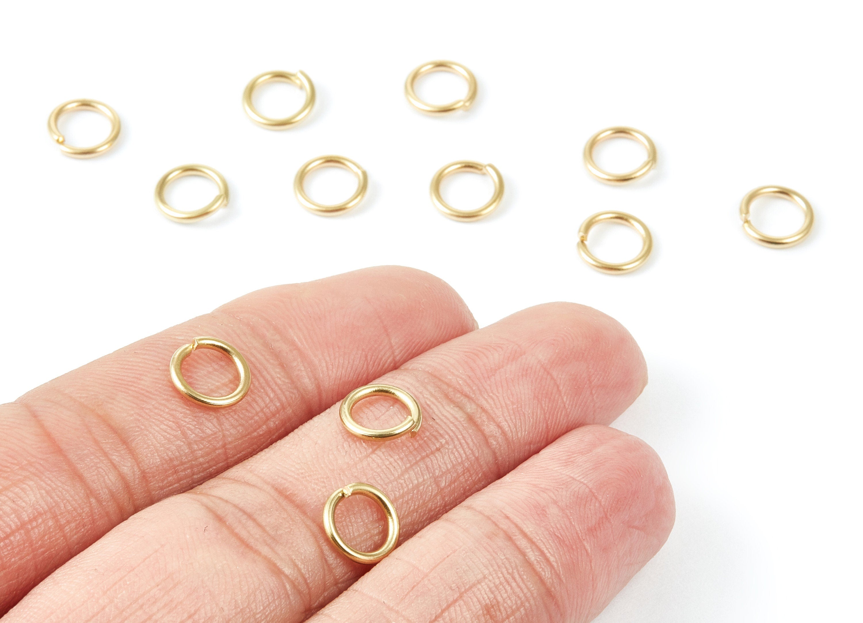 Brass Open Jump Rings -  1.2x8mm - Raw Brass Open Jump Rings - 8x8x1,2mm - Jewelry Supplies - PP1570 - DOMEDBAZAAR