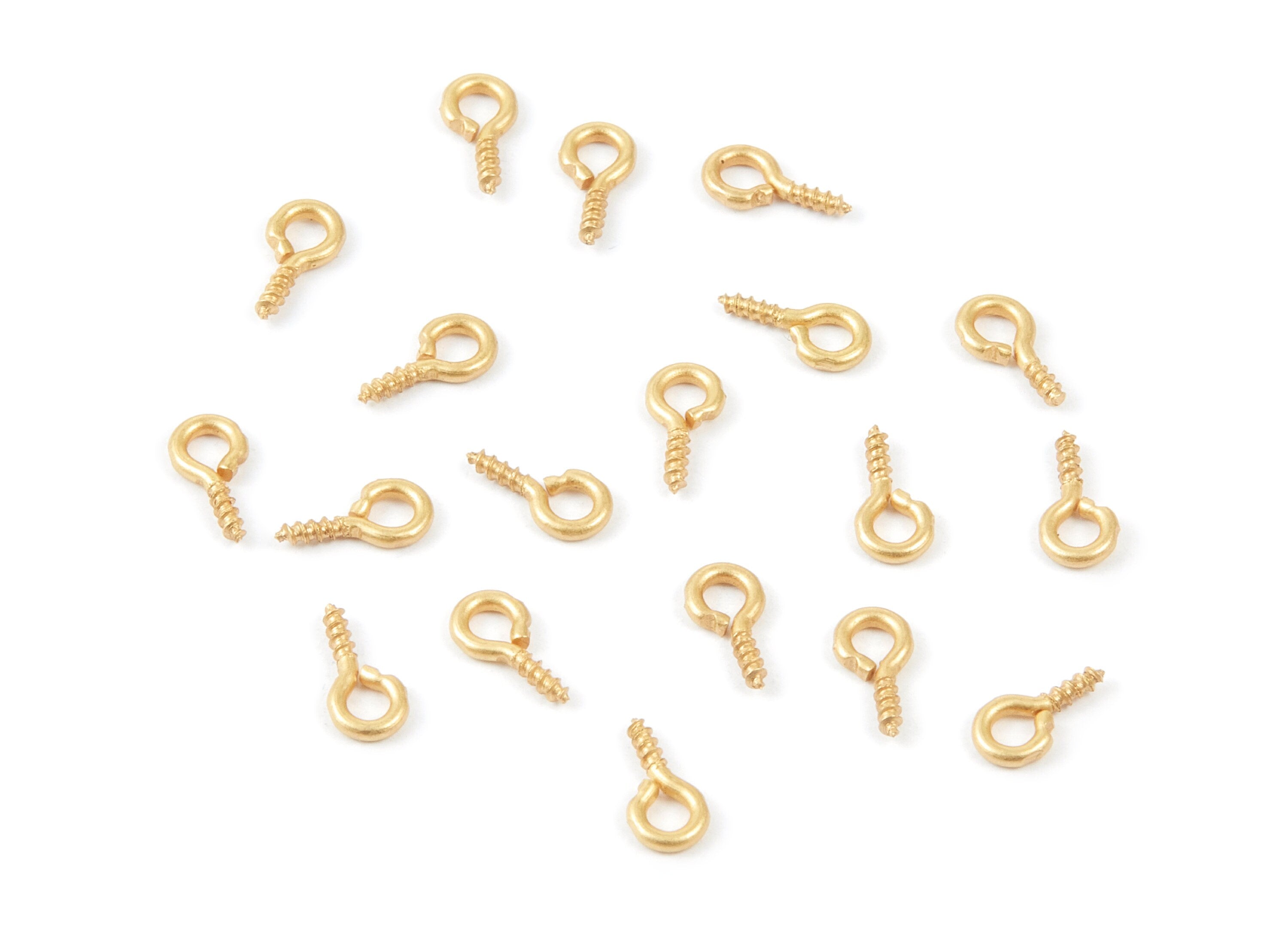Eye Hook Screw - 4x8 - Raw Brass Eye Hook Screw - Jewelry Making - 8x4mm - PP1713 - DOMEDBAZAAR