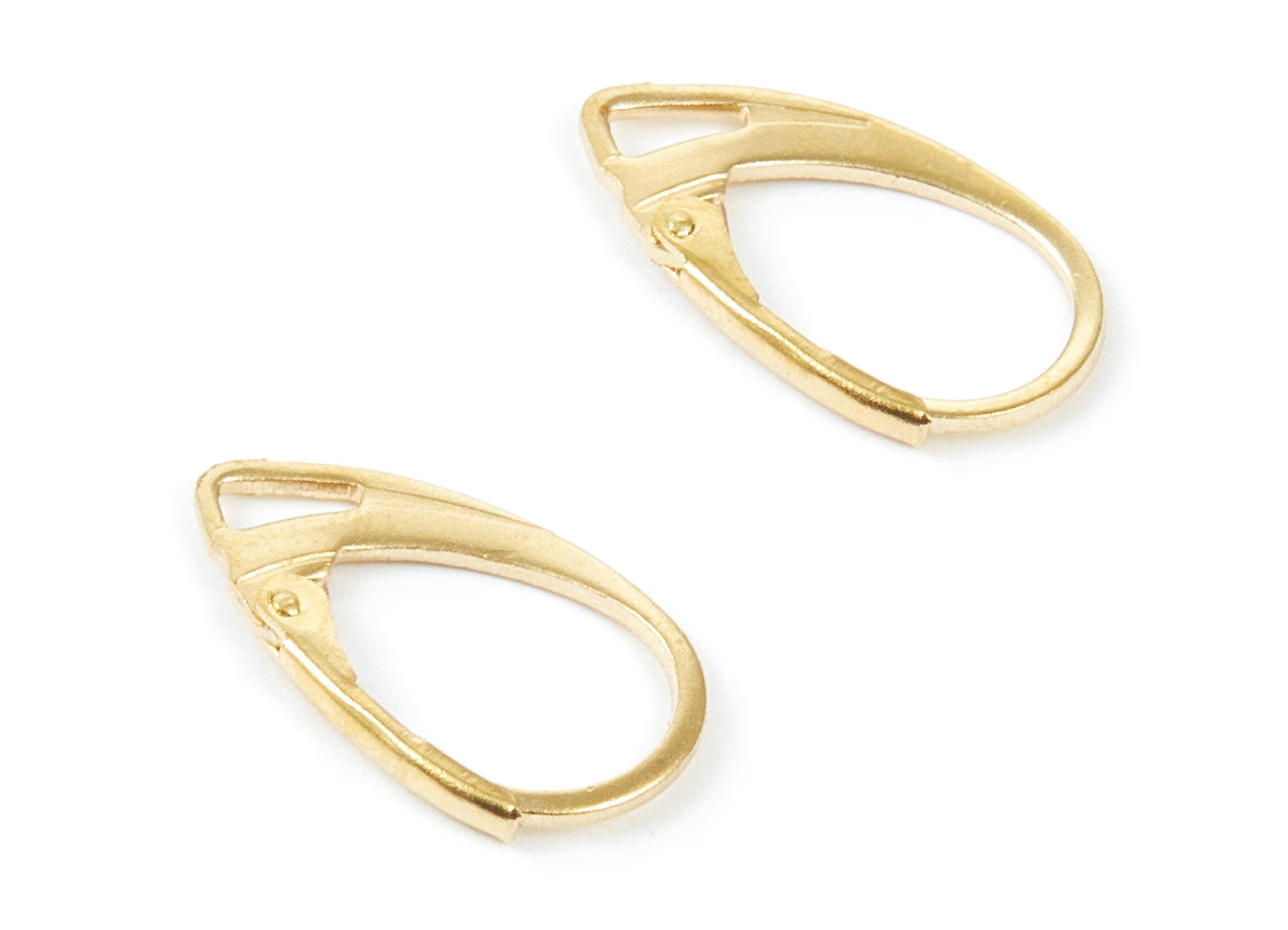 Brass Leverback Earring Clasp - Raw Brass Plain Leverback - Earring Findings - Jewelry Supplies - 18,19x10,86x1,6mm - PP1548 - DOMEDBAZAAR