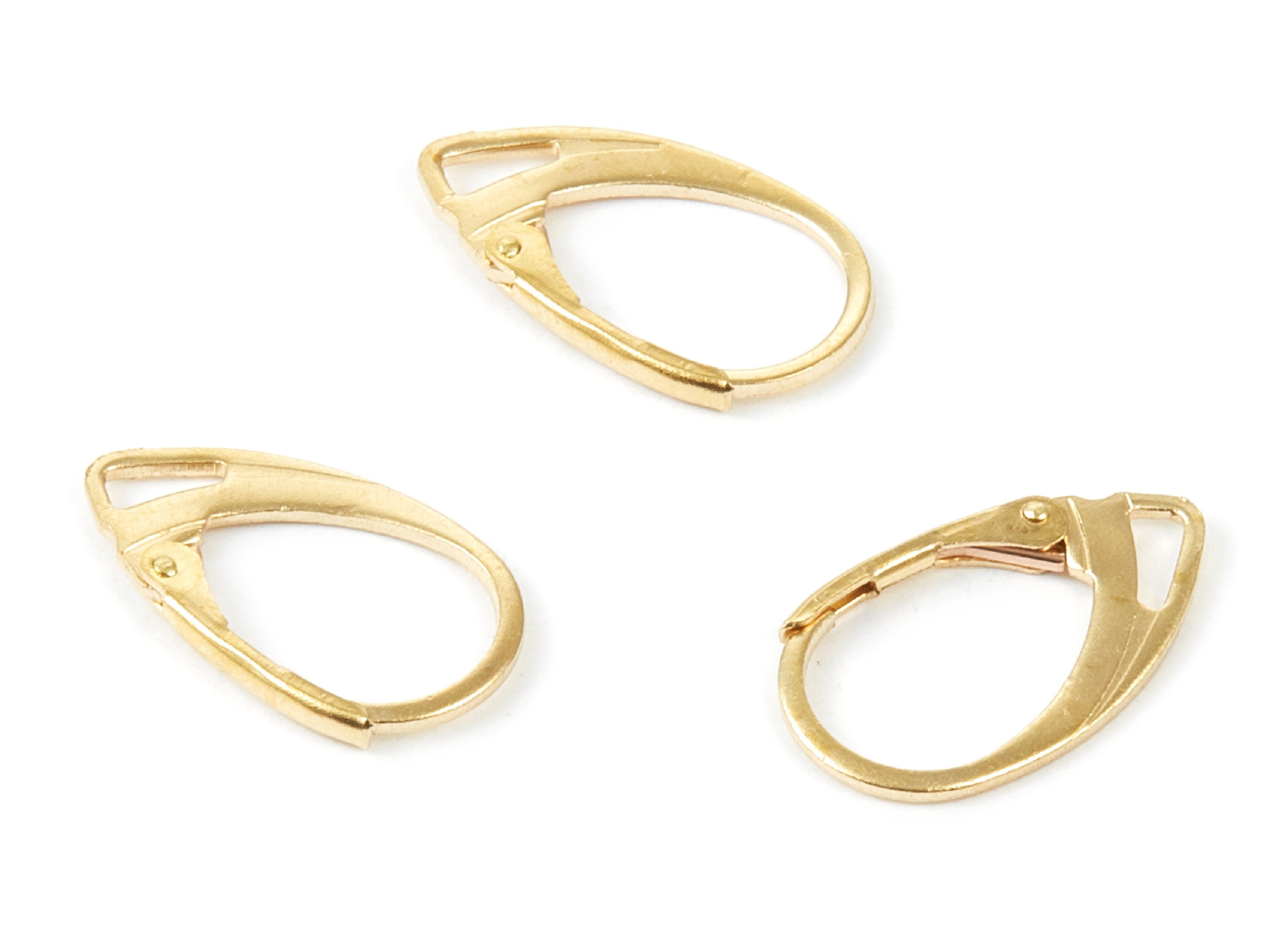 Brass Leverback Earring Clasp - Raw Brass Plain Leverback - Earring Findings - Jewelry Supplies - 18,19x10,86x1,6mm - PP1548 - DOMEDBAZAAR