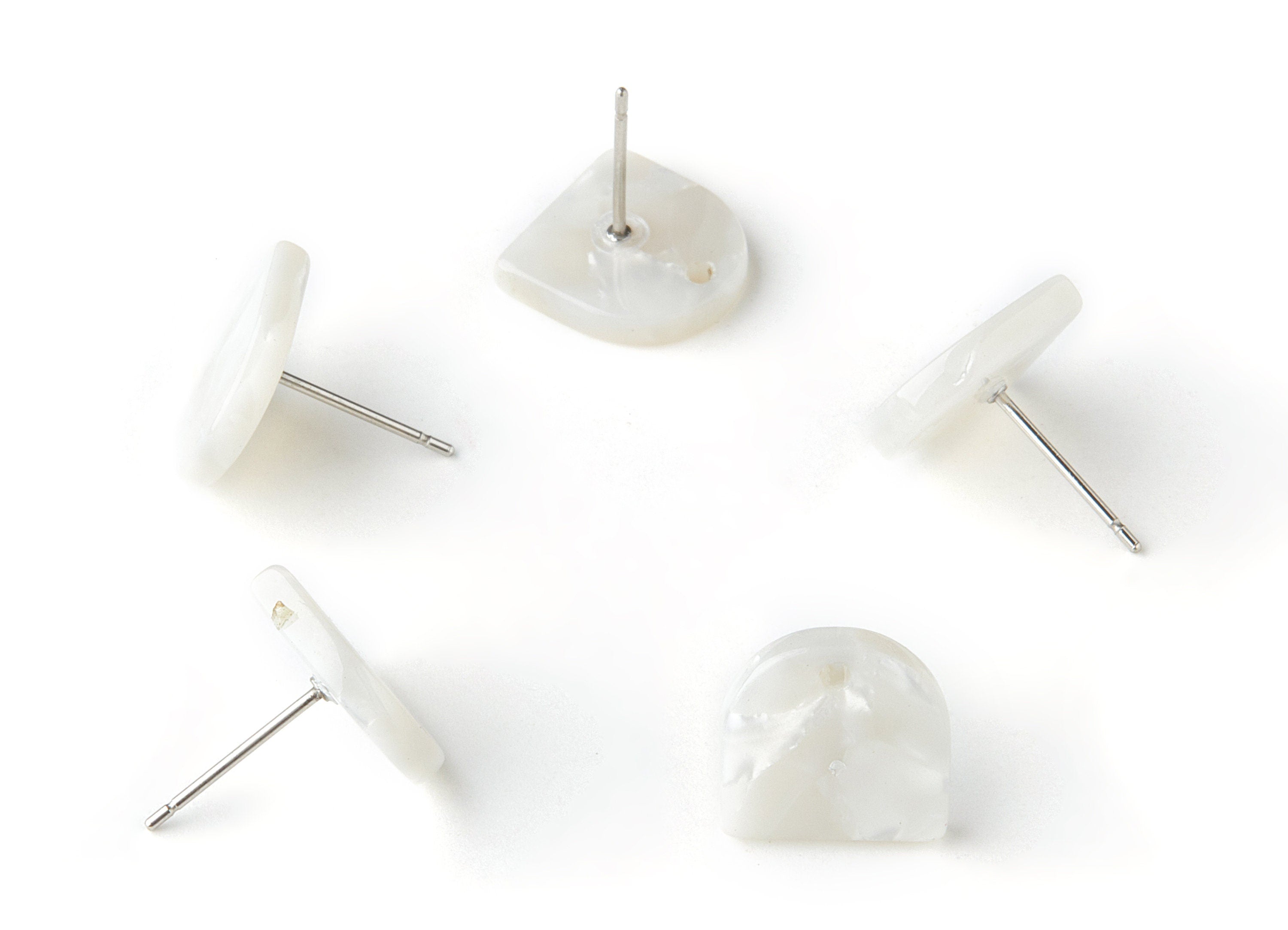 Acetate D Earring Post - Acetate D Earring Studs - Earring Post - Jewelry Supplies - Color Code: A12 - 11.7x11.5x2.5mm - AC1560-A12 - DOMEDBAZAAR