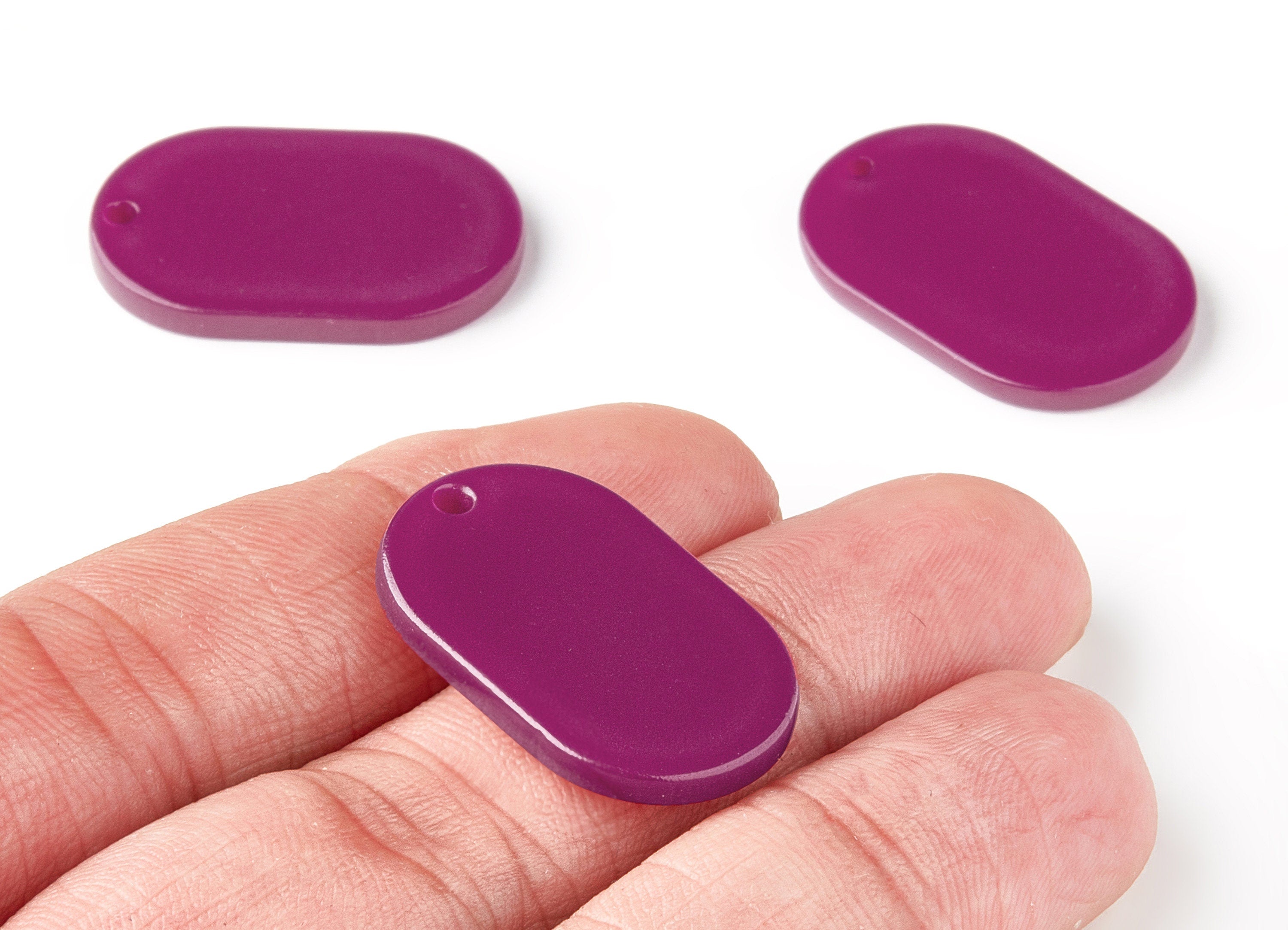 Acrylic Oval Earring Charms - Oval Pendant - Earring Findings - Jewelry Supplies - Color Code: A299 - 26.75x20.7x2.65mm - AC1158-A299 - DOMEDBAZAAR