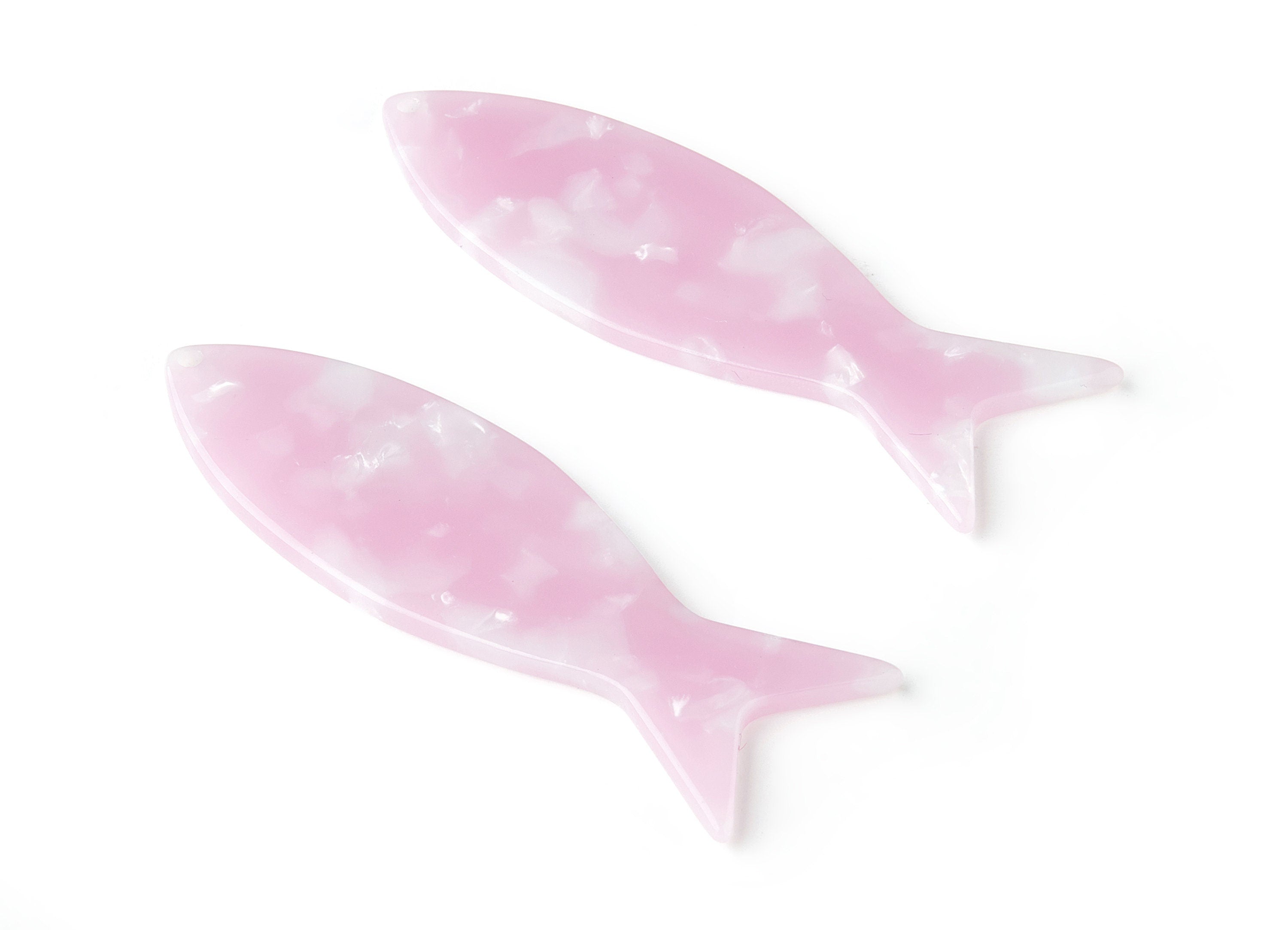 Acetate Fish Earring Charms - Fish Shaped Pendant - Earring Findings - Jewelry Supplies - Color Code: A244 - 64x21x2.3mm - AC1545-A244 - DOMEDBAZAAR